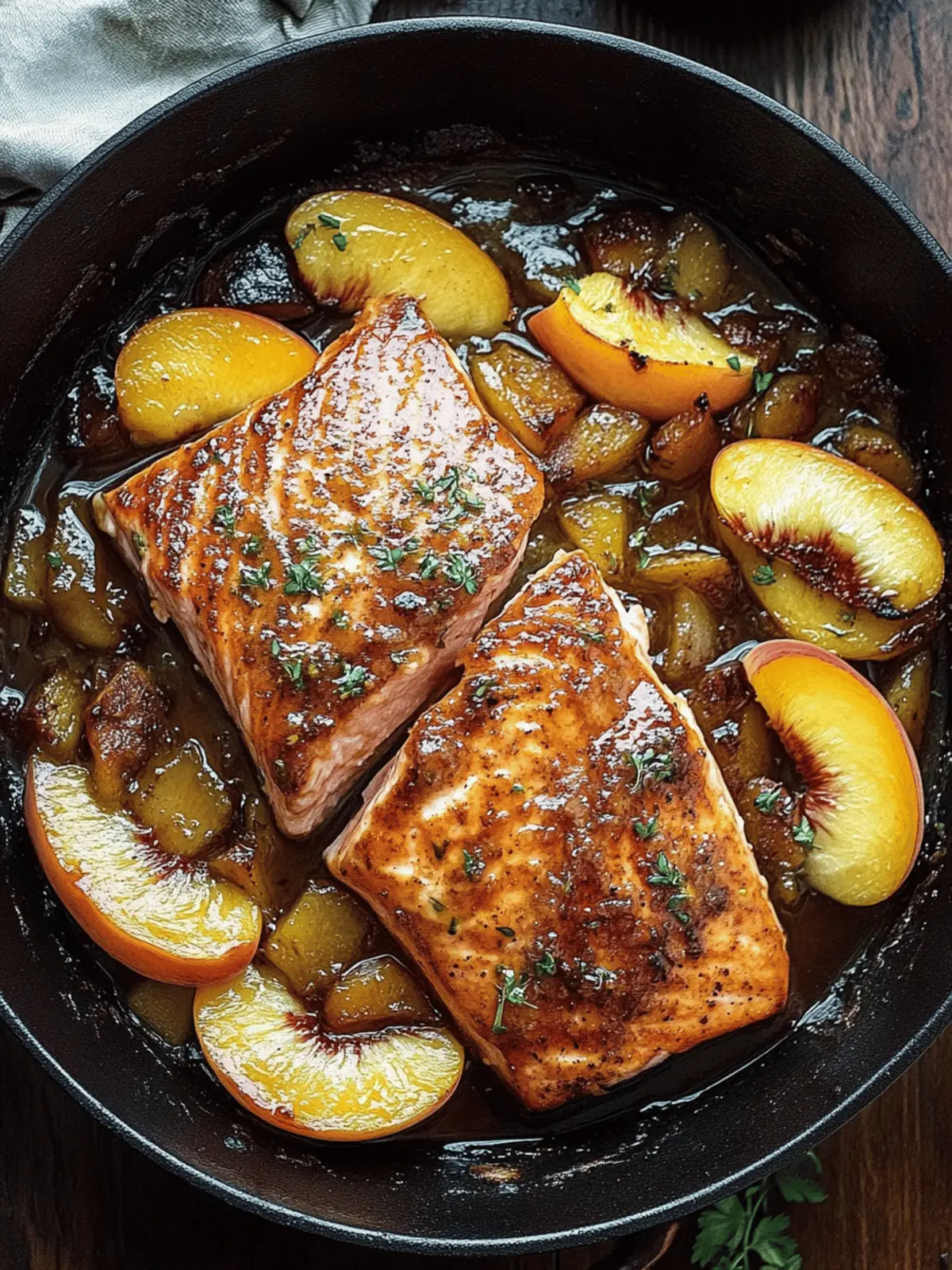 Bourbon Peach Roasted Salmon