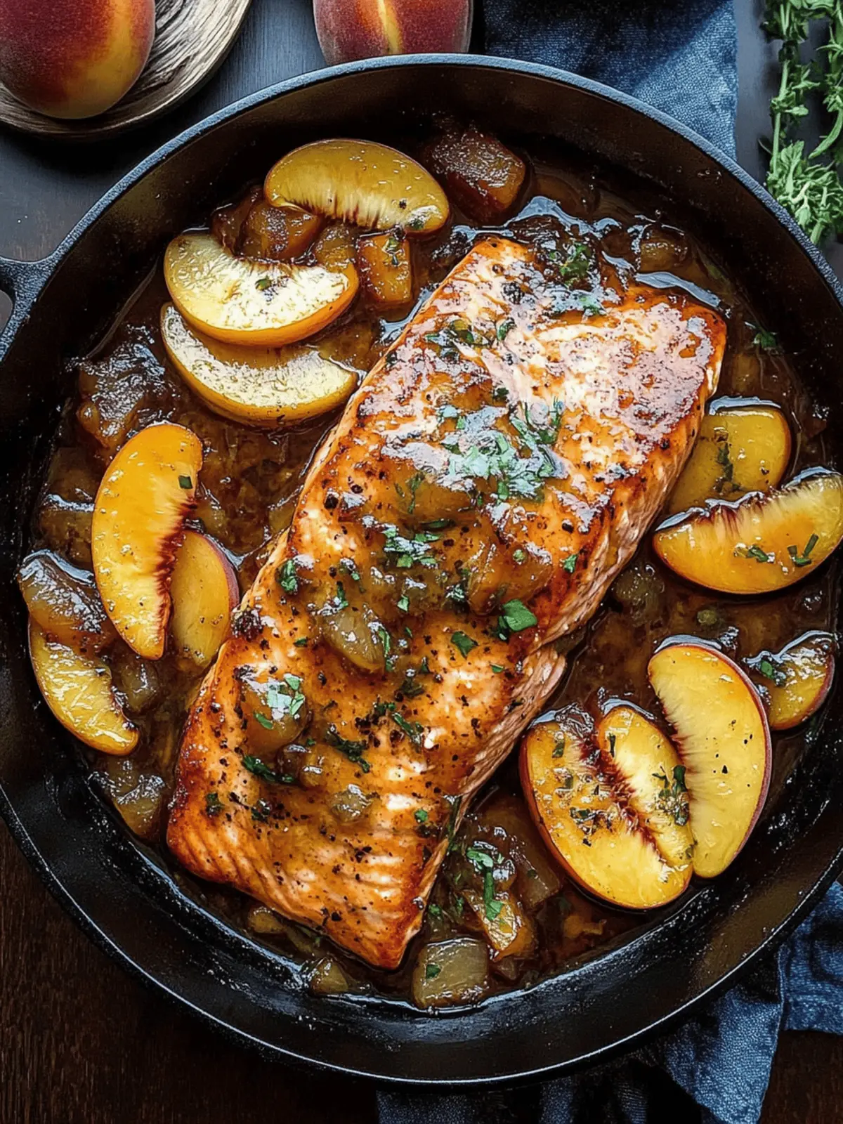 Bourbon Peach Roasted Salmon