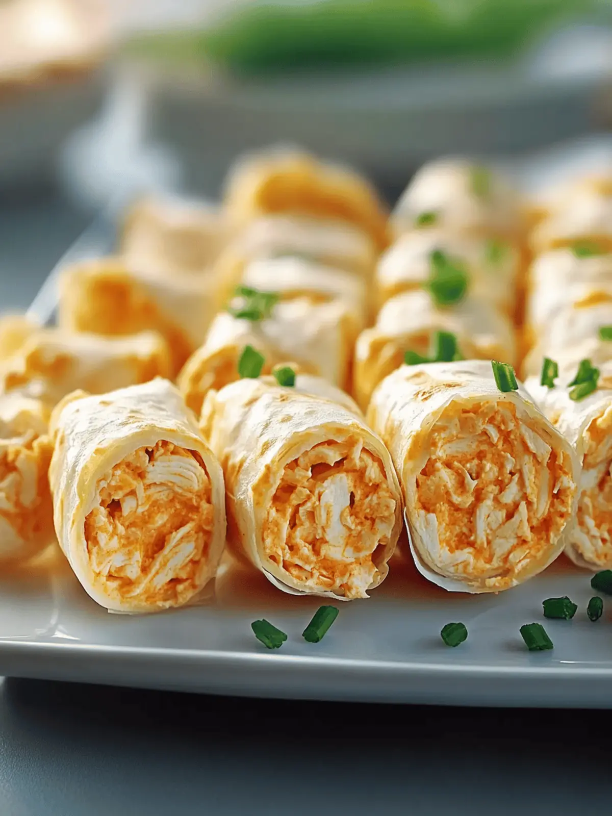 Buffalo Chicken Dip Roll-Ups
