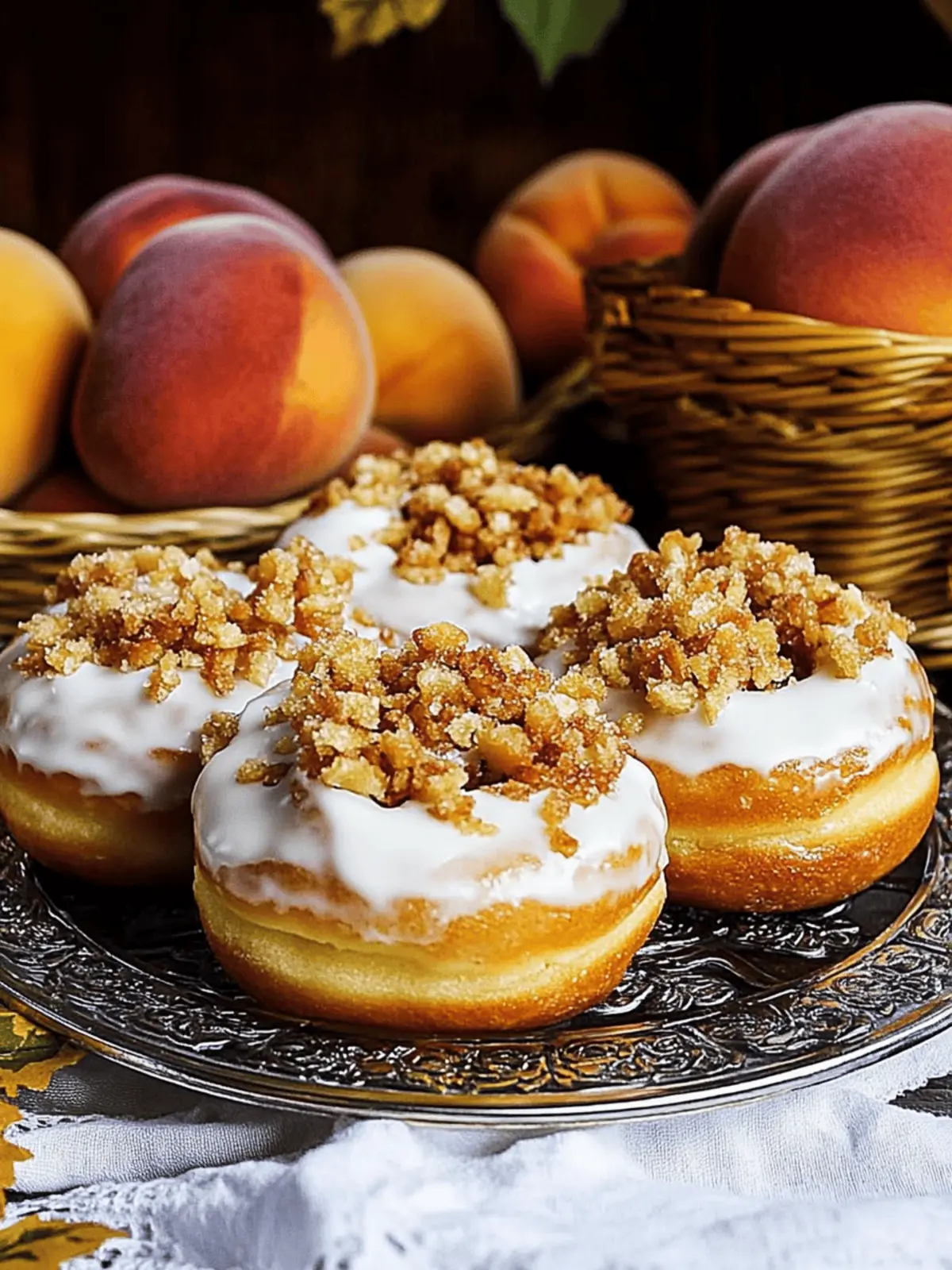 Peach Crisp Filled Doughnuts
