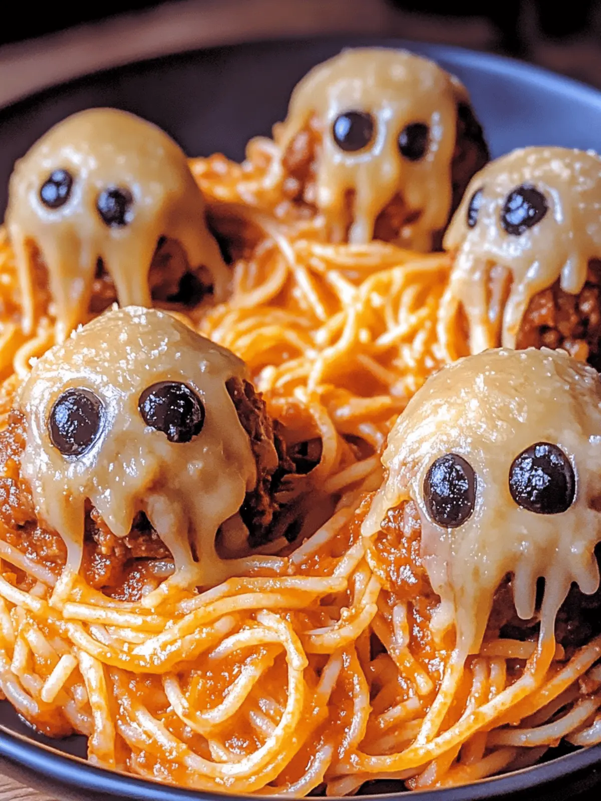 Spooky Spaghetti and Stuffed Meatballs