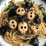 Mushroom Skulls Spooky Pasta