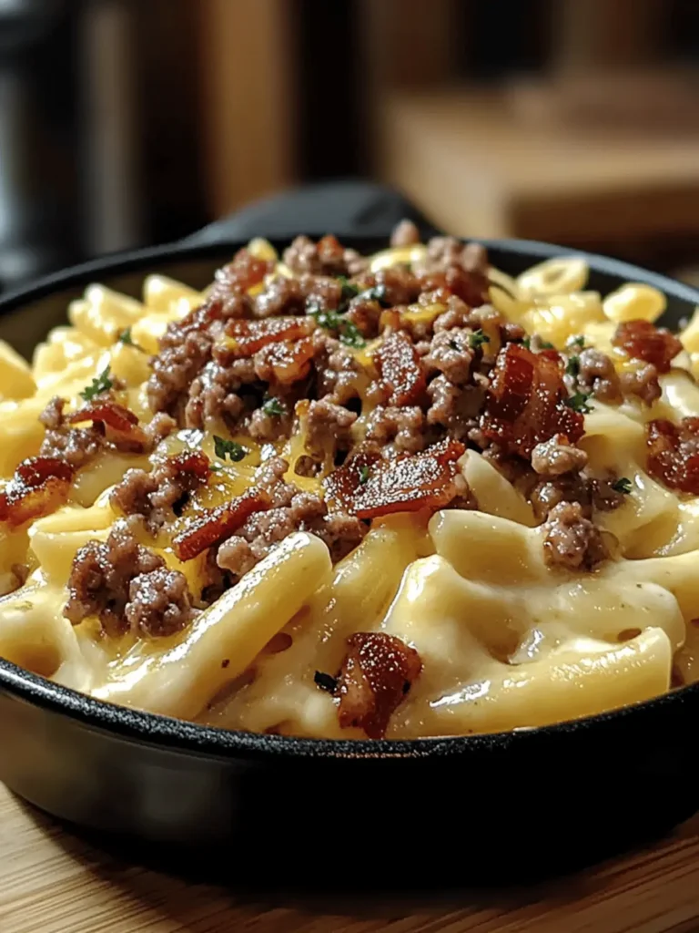 Bacon Cheeseburger Alfredo Pasta