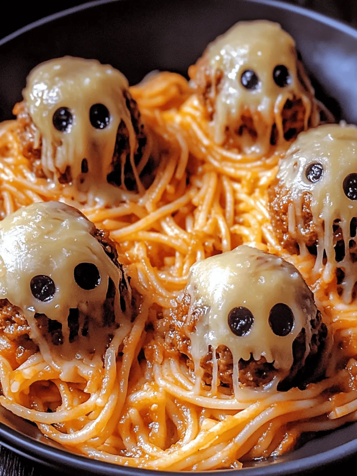Spooky Spaghetti and Stuffed Meatballs