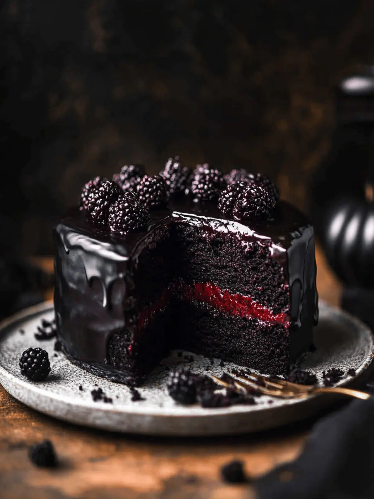 Black Velvet Halloween Cake