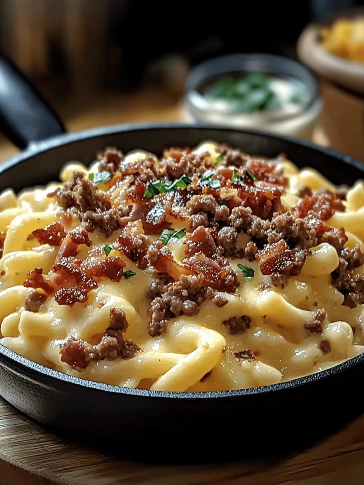 Bacon Cheeseburger Alfredo Pasta