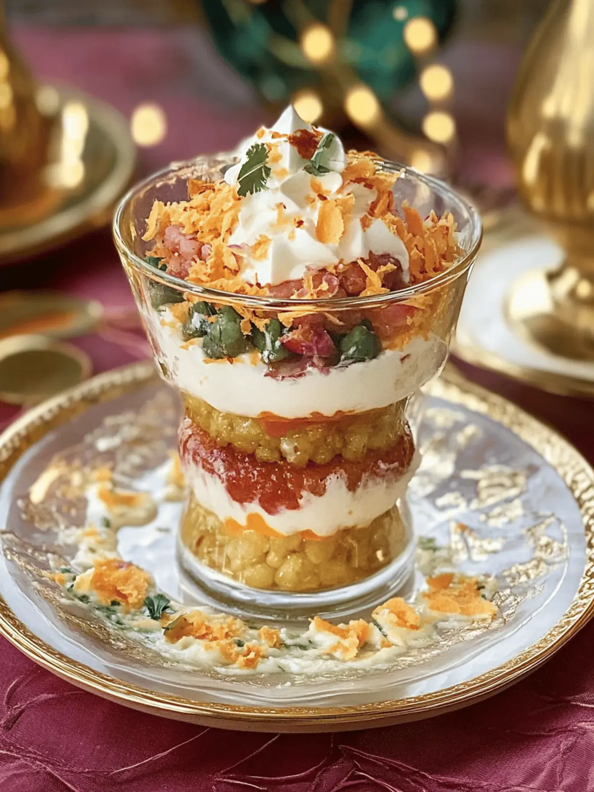 Orange Dahi Vada Layer Chaat