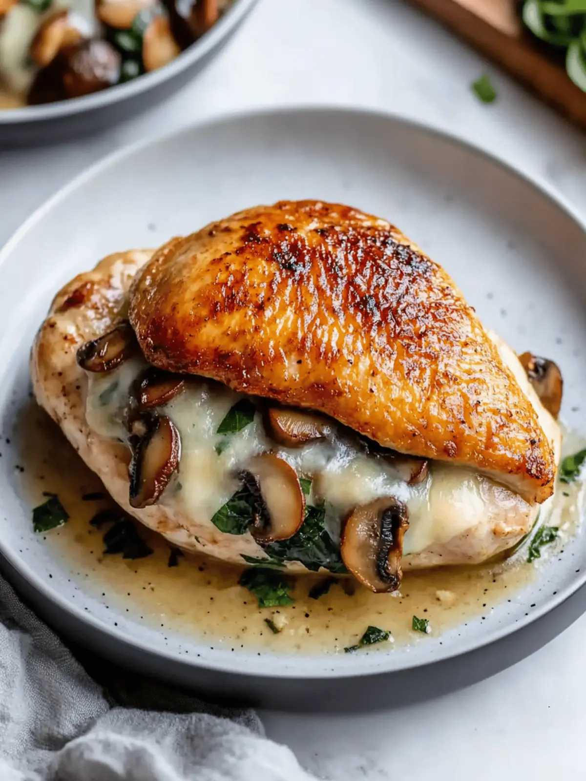 Mushroom Stuffed Chicken Breast