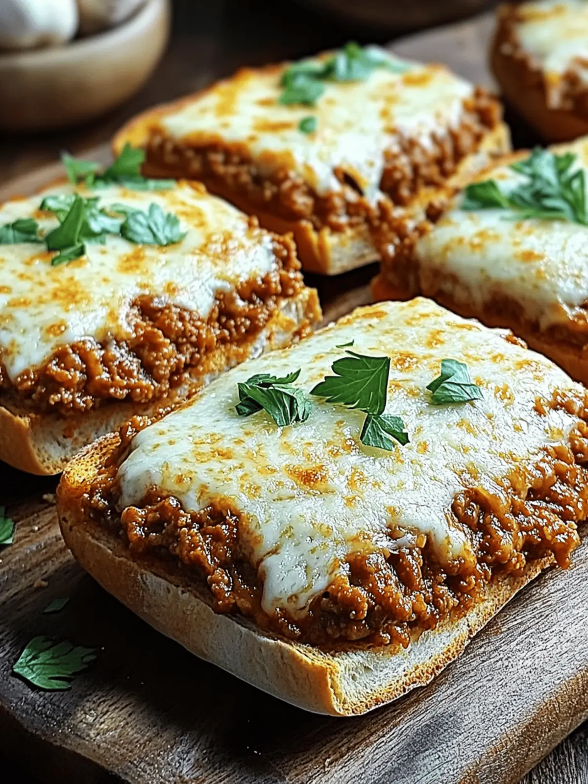 Garlic Bread Sloppy Joe Melts