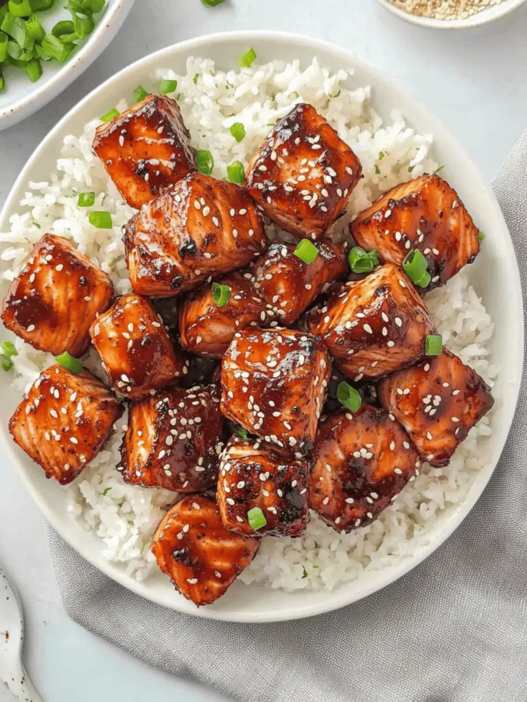 Honey Garlic Salmon Bites