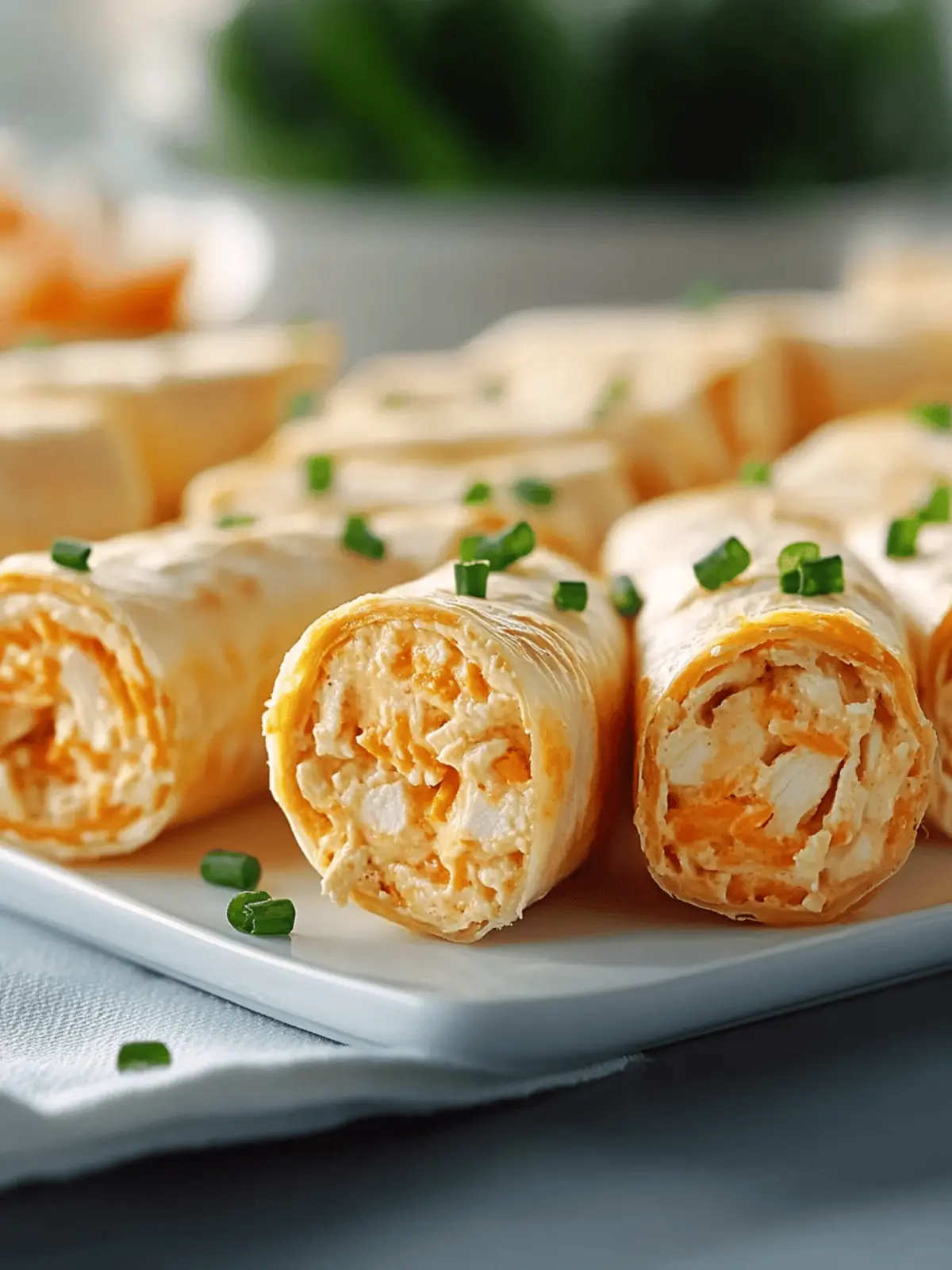 Buffalo Chicken Dip Roll-Ups