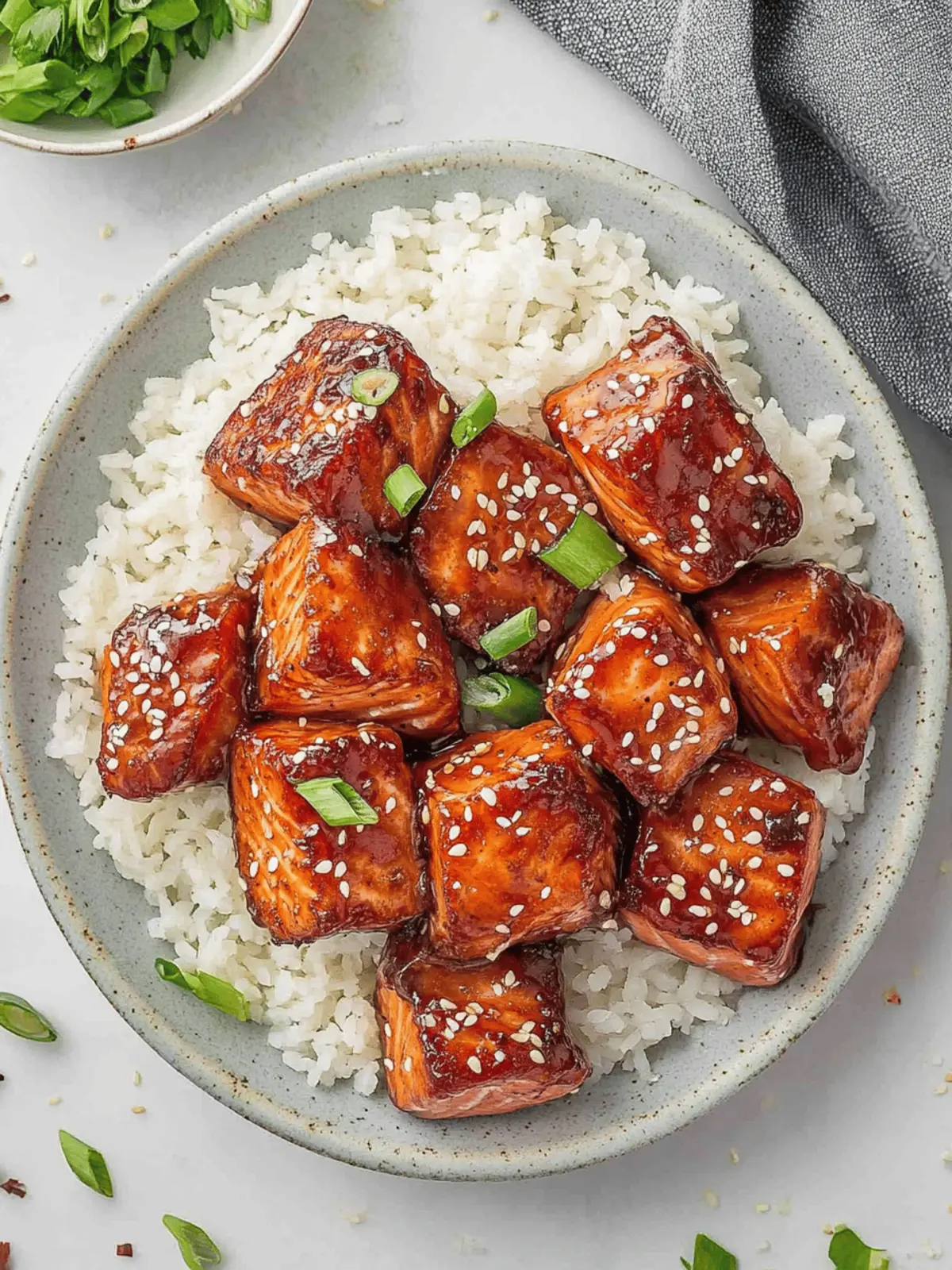 Honey Garlic Salmon Bites