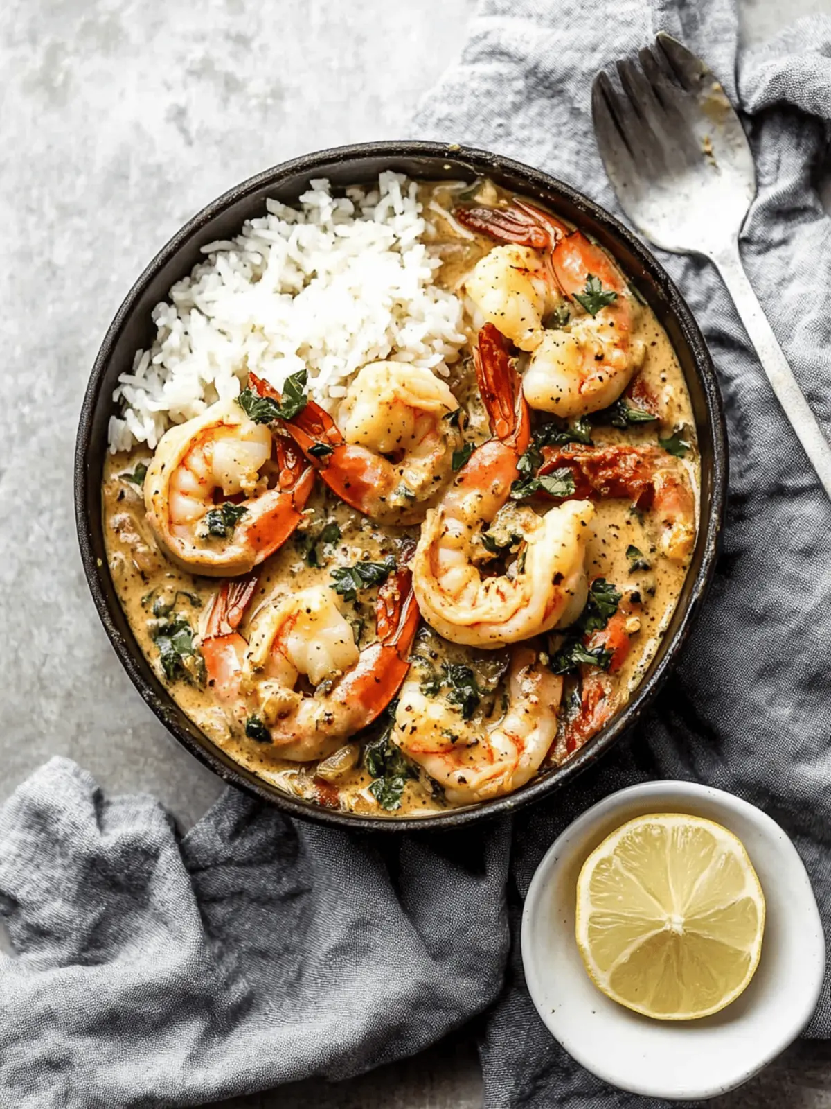 One Pan Creamy Garlic Shrimp