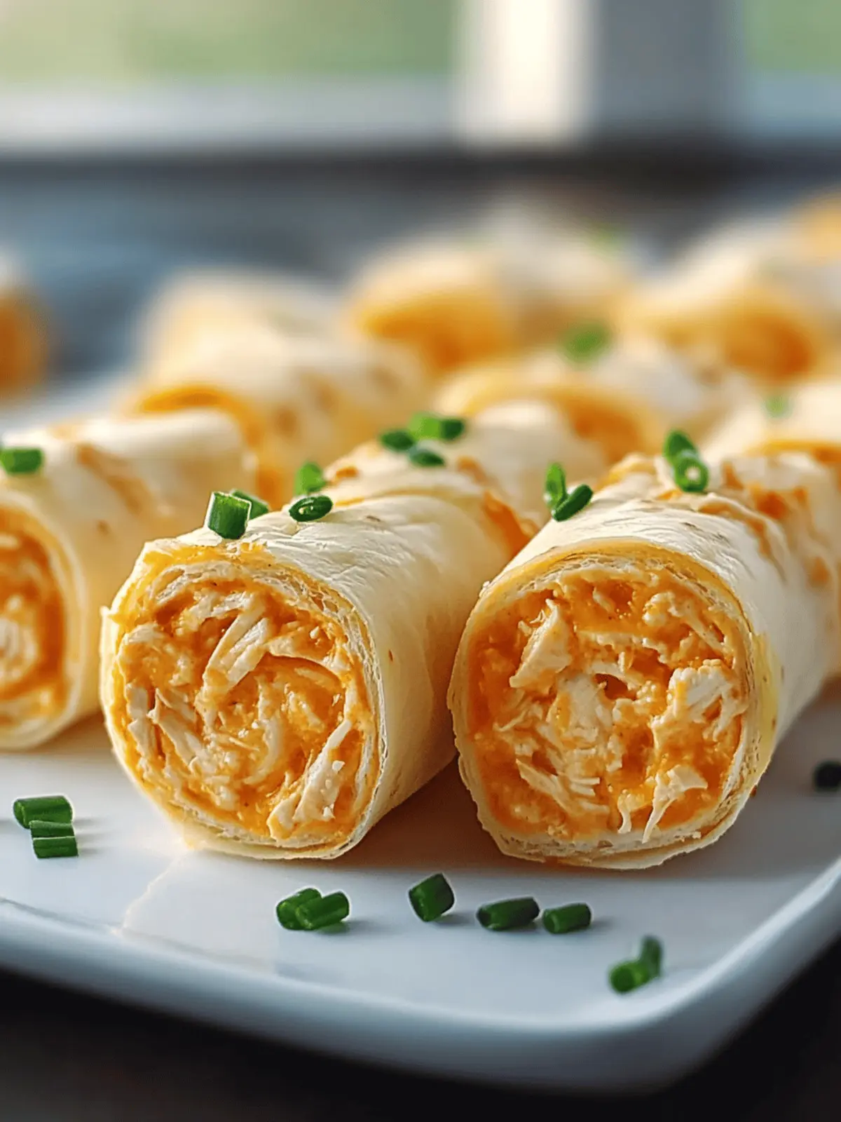 Buffalo Chicken Dip Roll-Ups