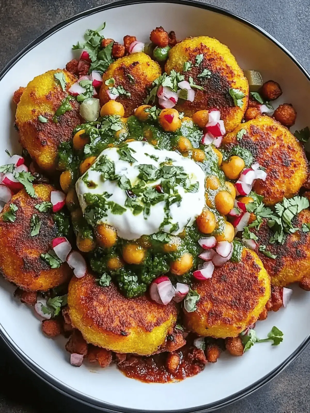 Aloo Tikki with Spiced Chana
