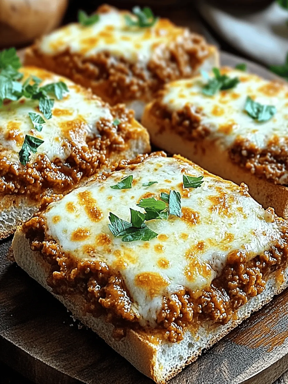 Garlic Bread Sloppy Joe Melts