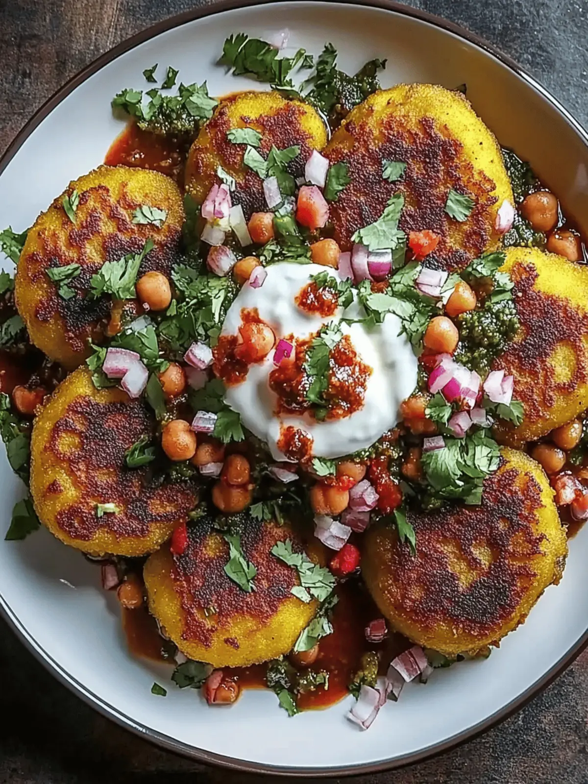 Aloo Tikki with Spiced Chana