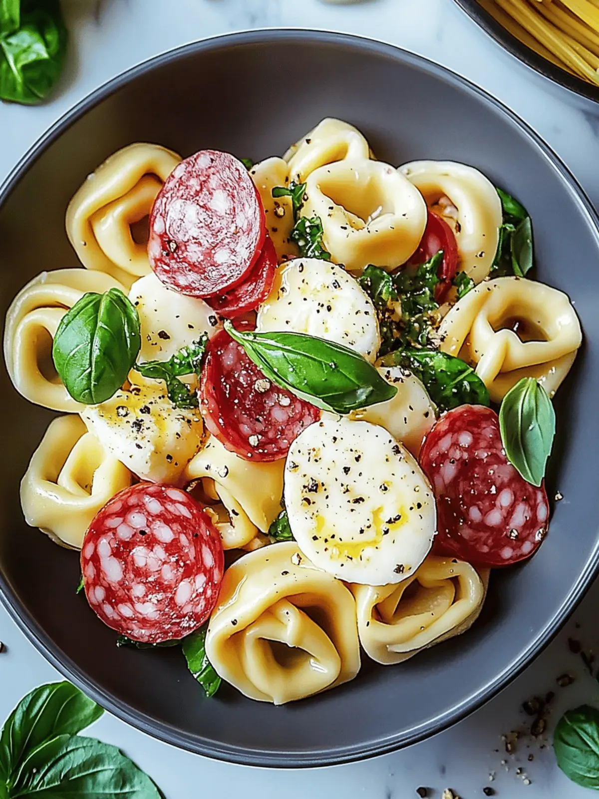 Salami-Mozzarella Tortellini Pasta Salad