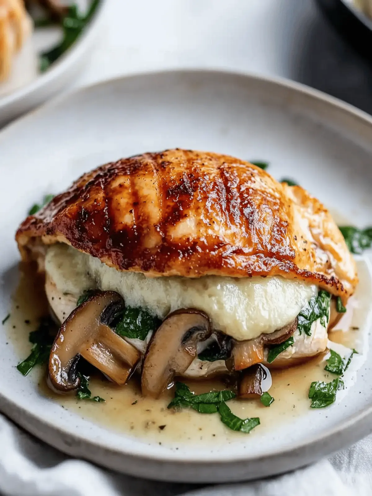 Mushroom Stuffed Chicken Breast
