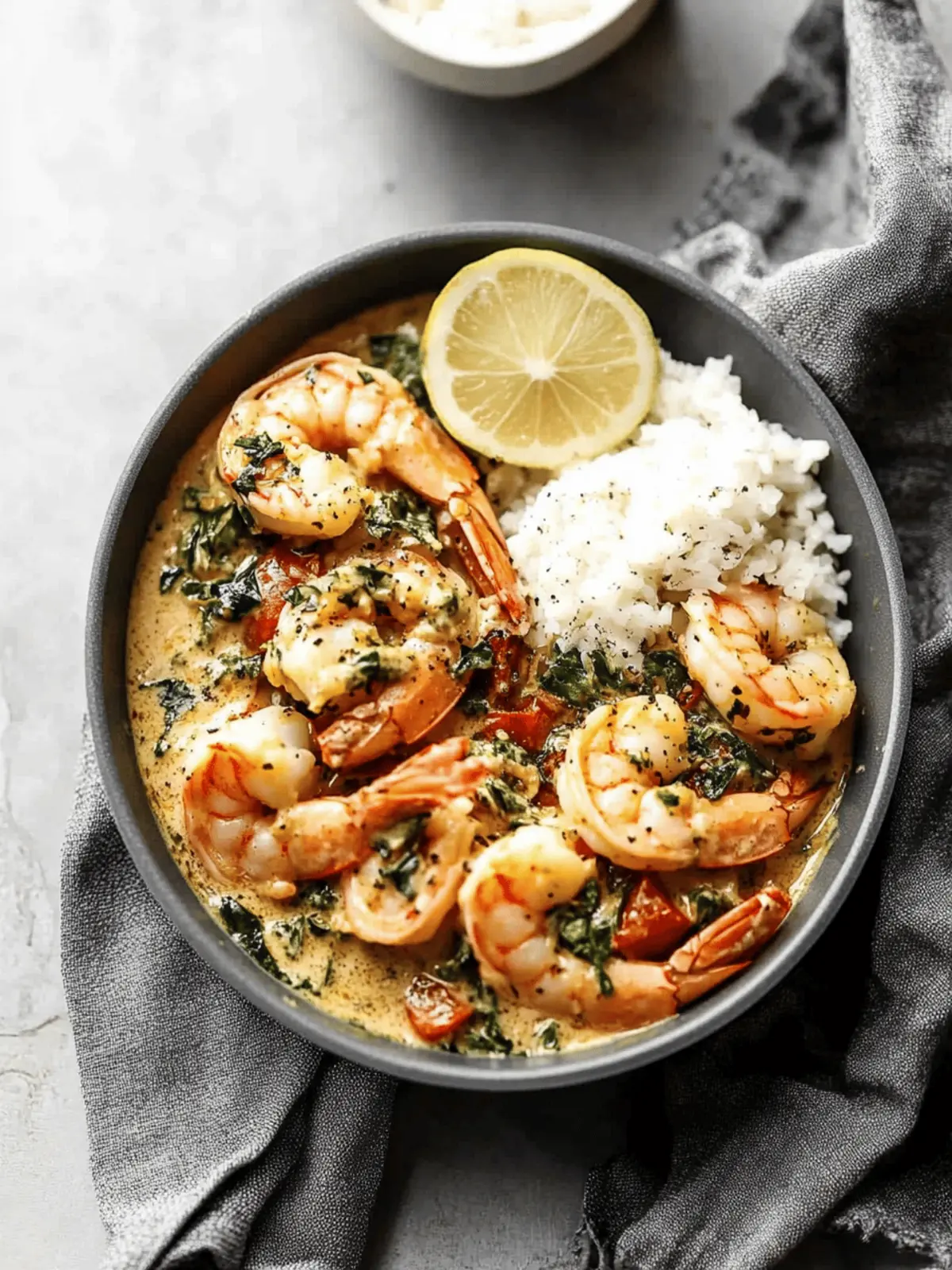 One Pan Creamy Garlic Shrimp