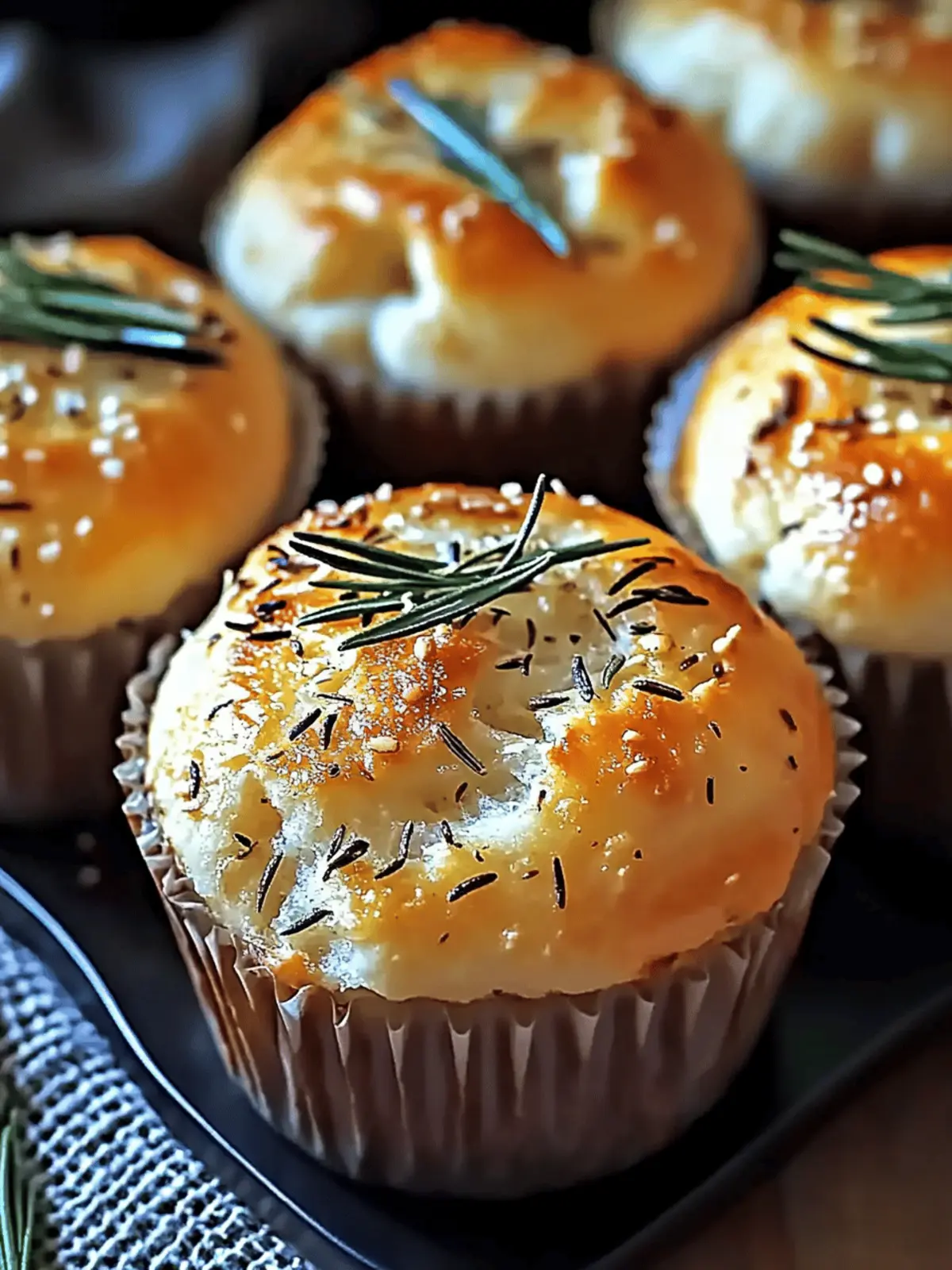 Garlic Rosemary Focaccia Muffins