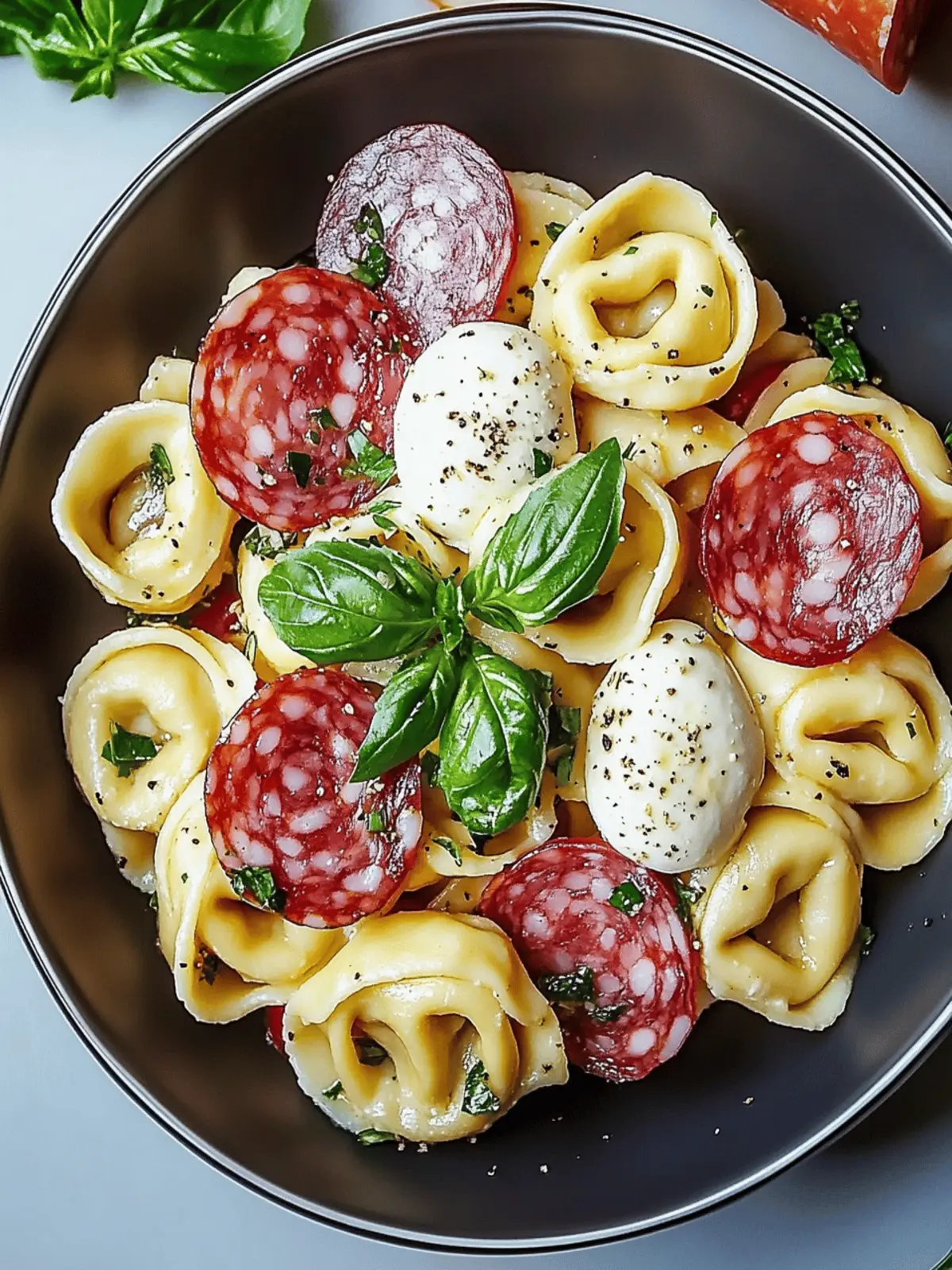 Salami-Mozzarella Tortellini Pasta Salad