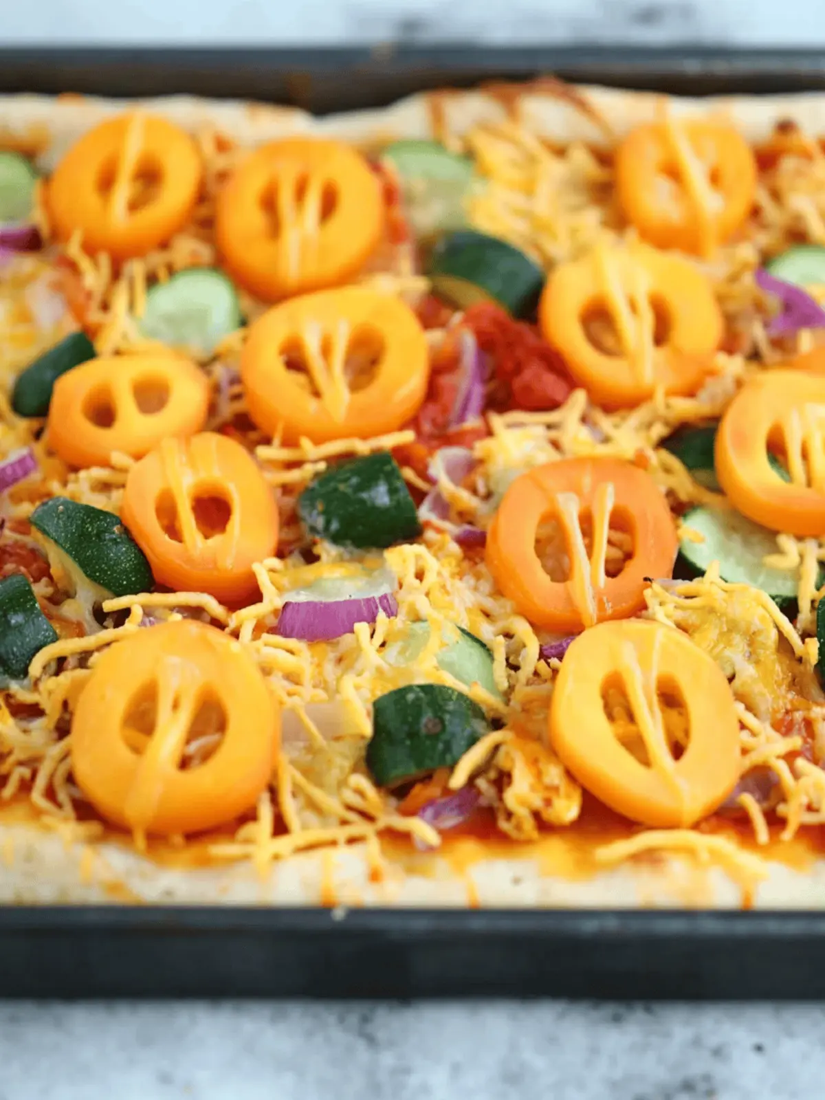 Halloween Veggie Pizza