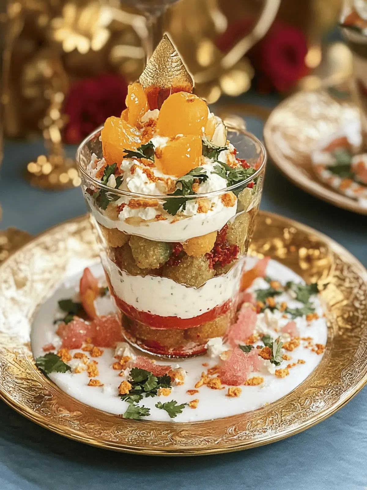 Orange Dahi Vada Layer Chaat