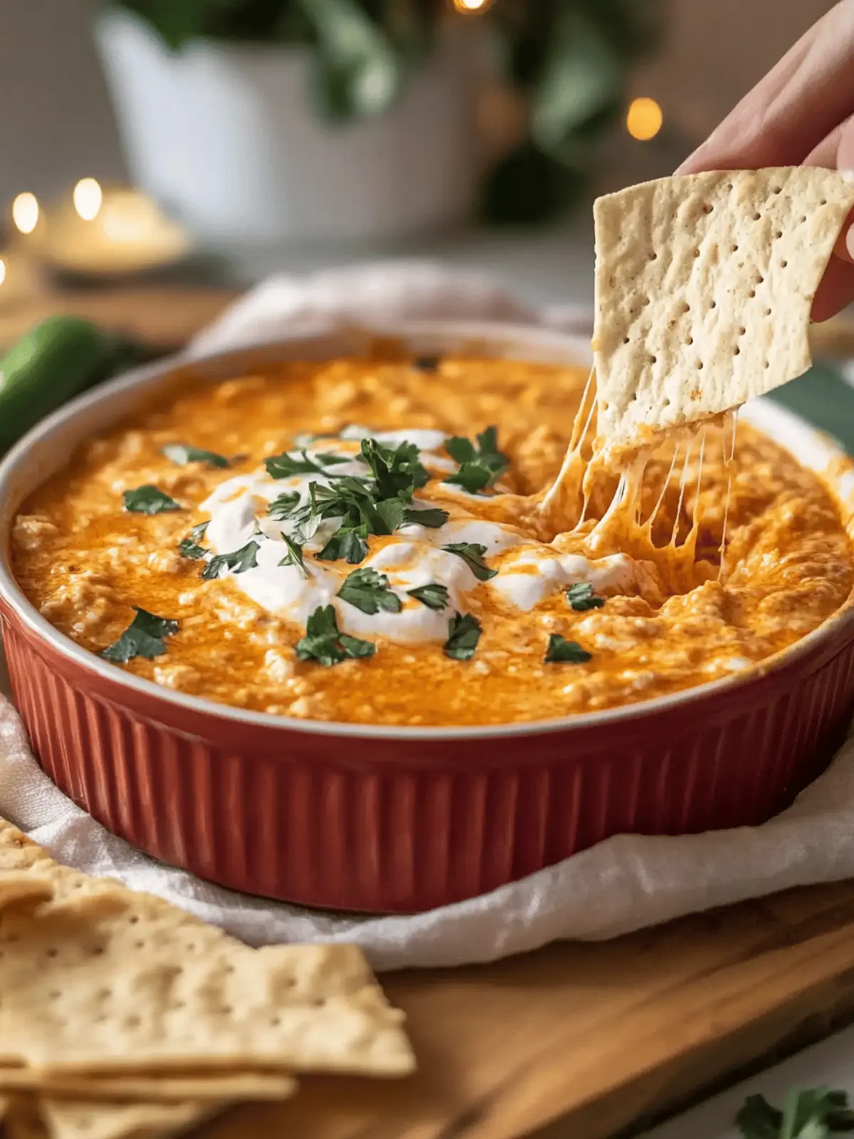 Creamiest Buffalo Chicken Dip