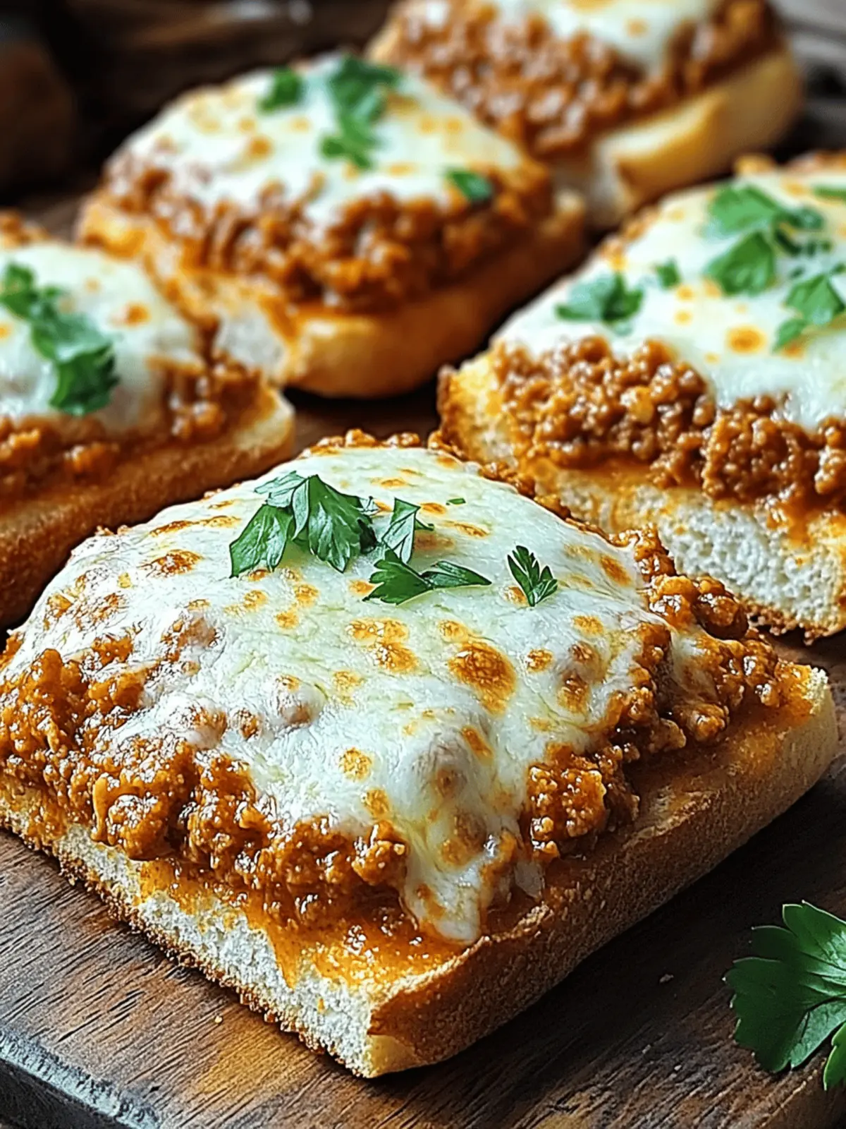 Garlic Bread Sloppy Joe Melts