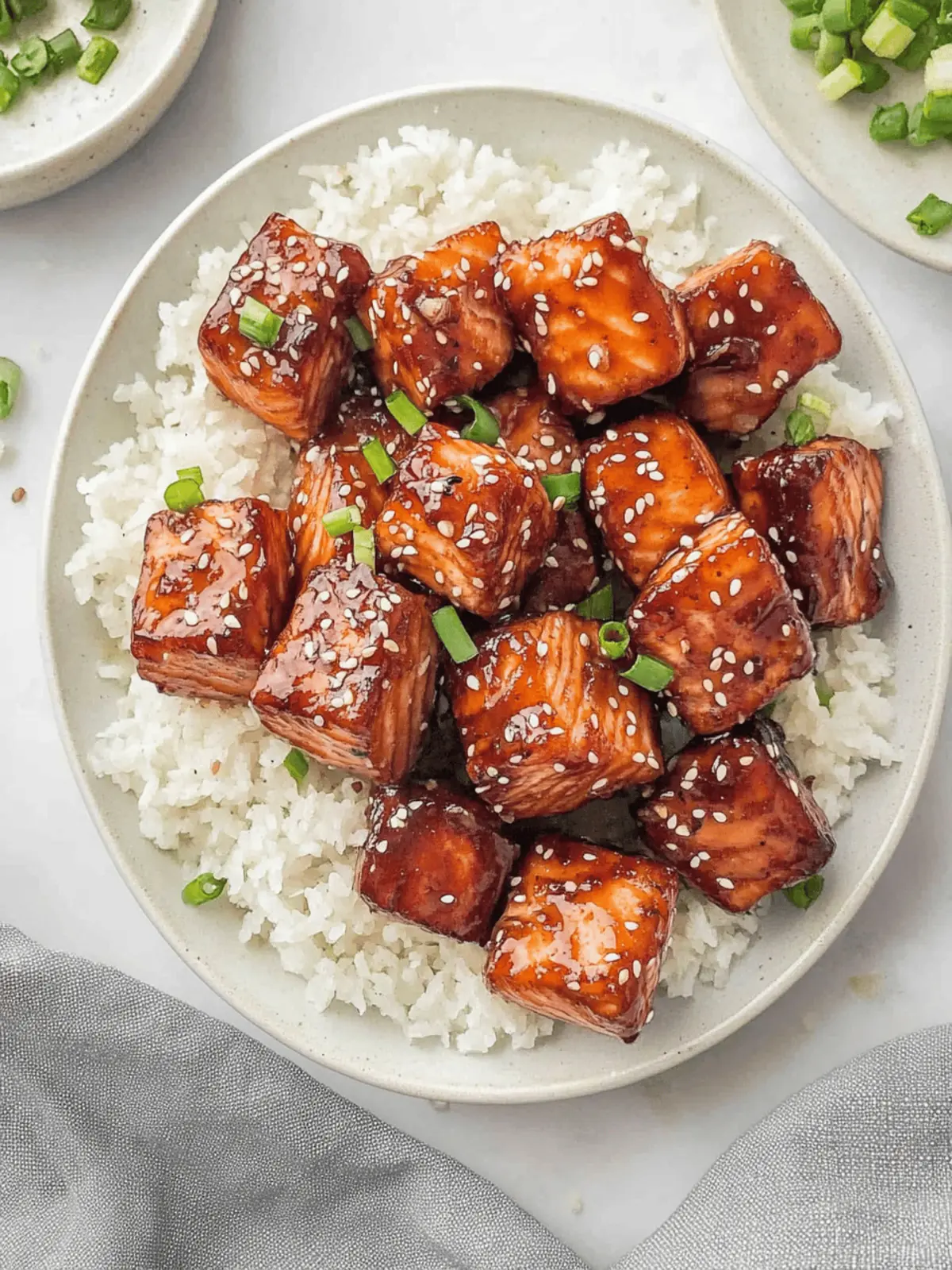 Honey Garlic Salmon Bites