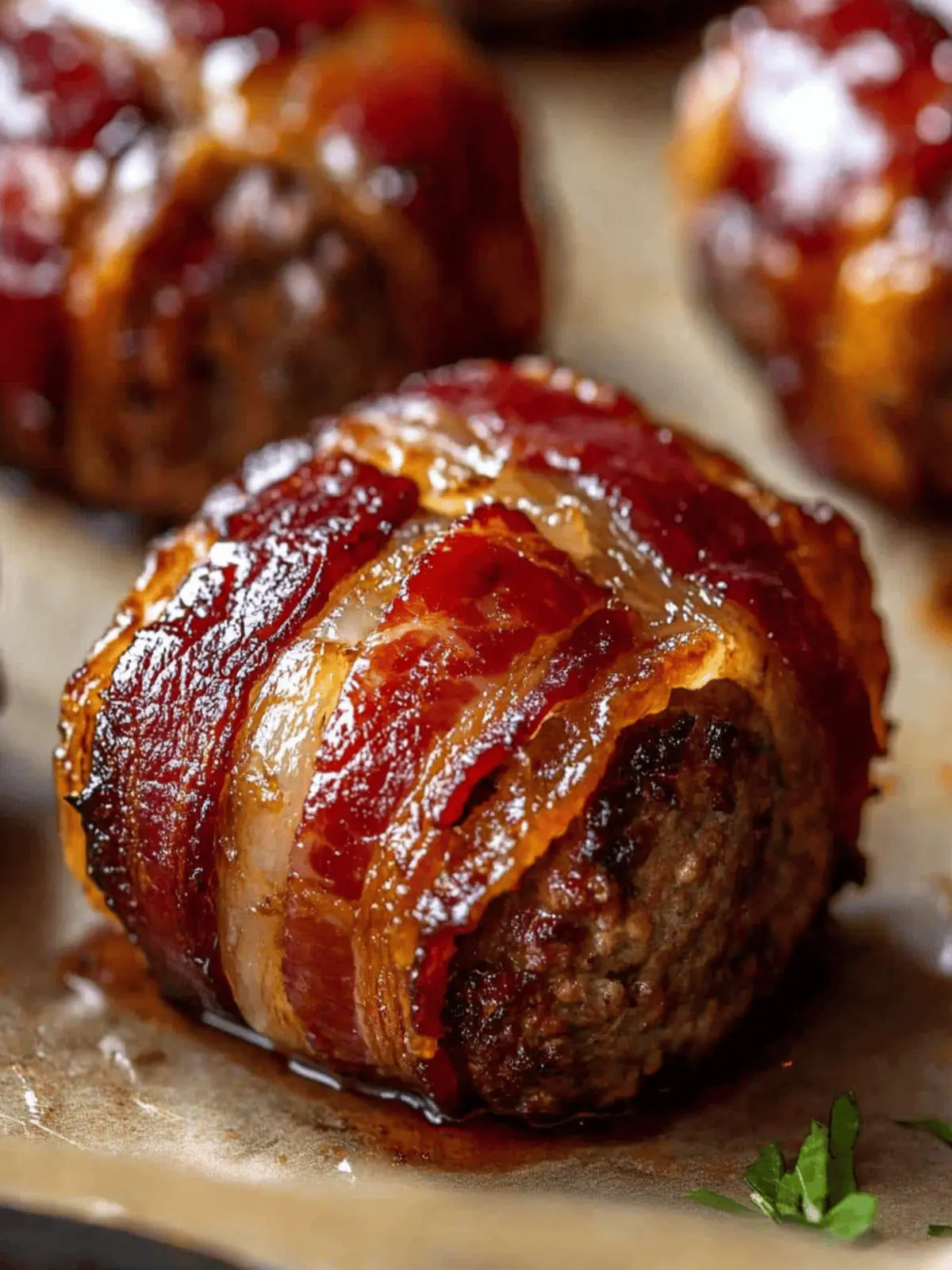 Bacon-Wrapped Mini Meatloaves