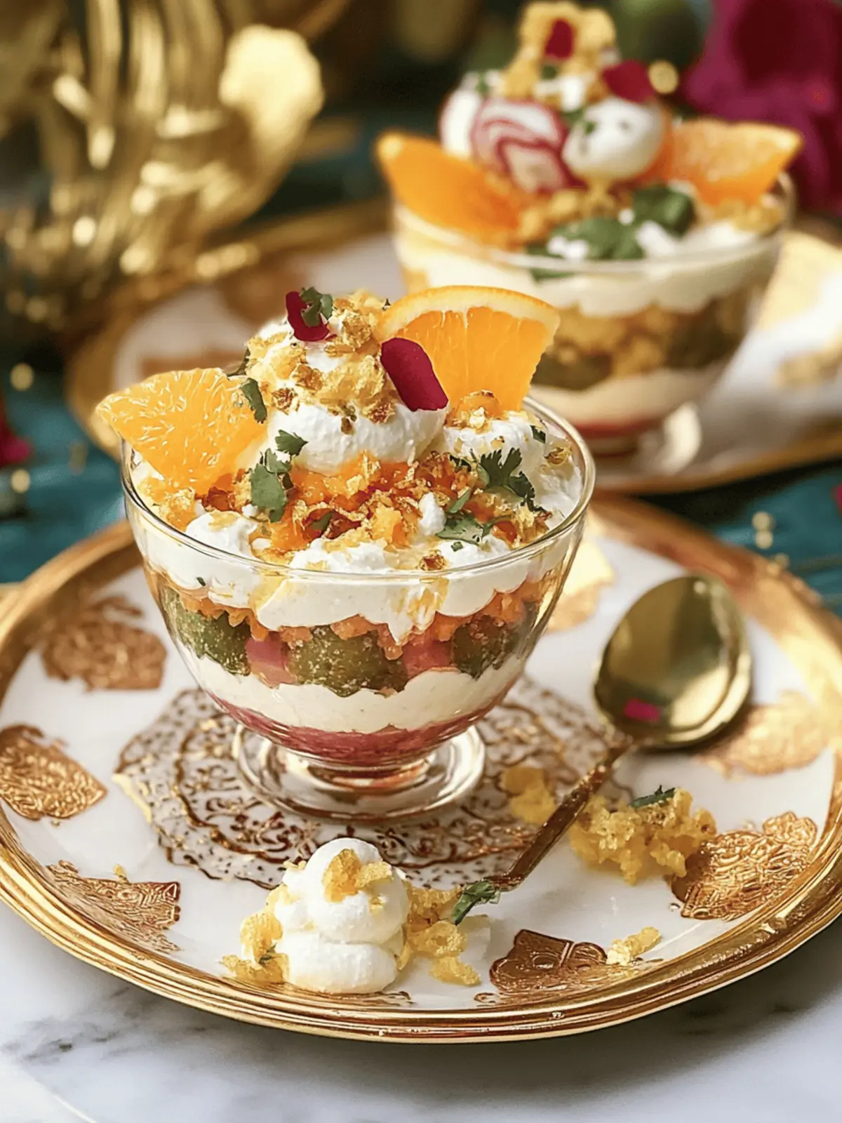 Orange Dahi Vada Layer Chaat