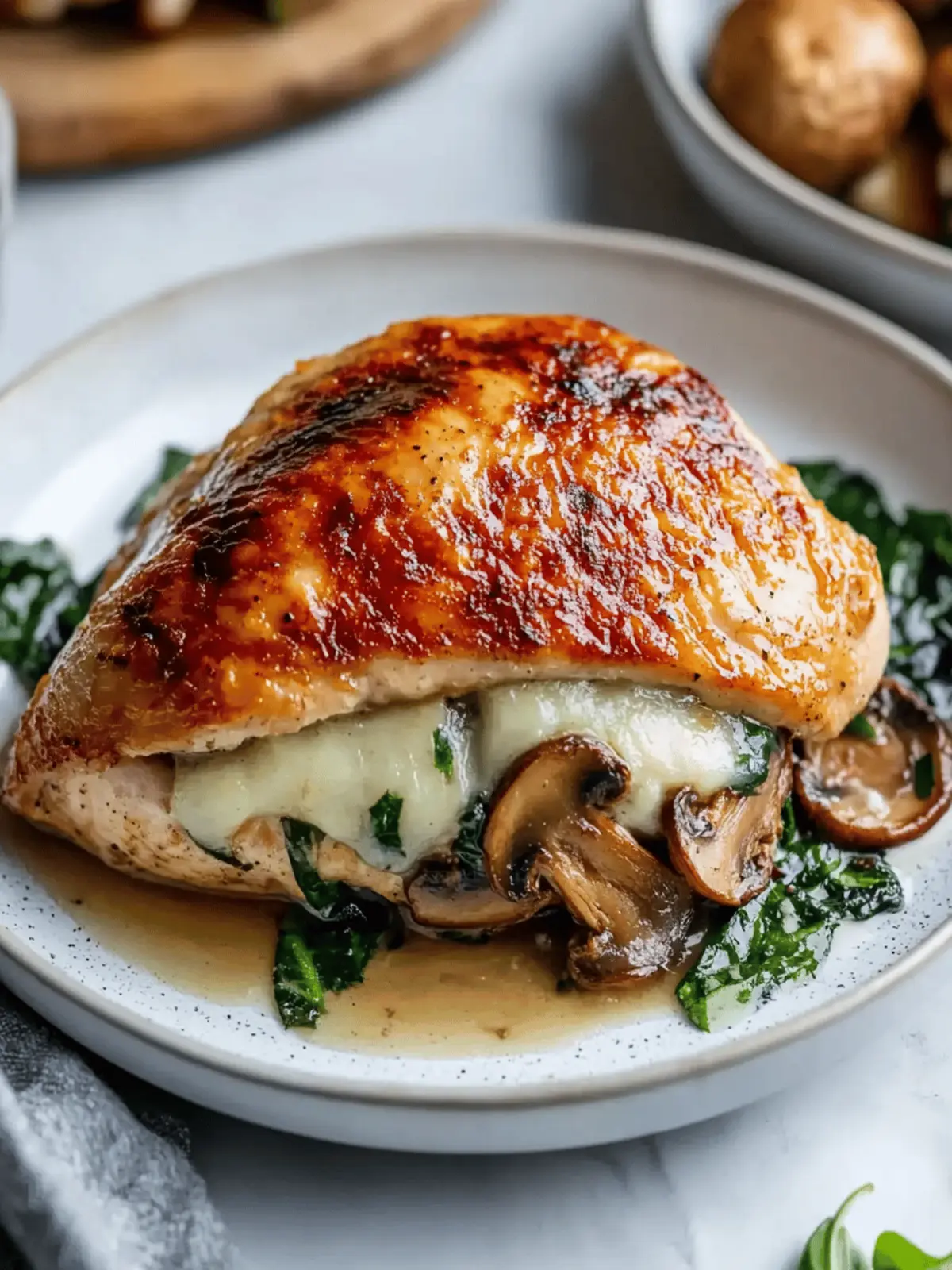 Mushroom Stuffed Chicken Breast