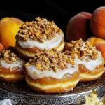 Peach Crisp Filled Doughnuts
