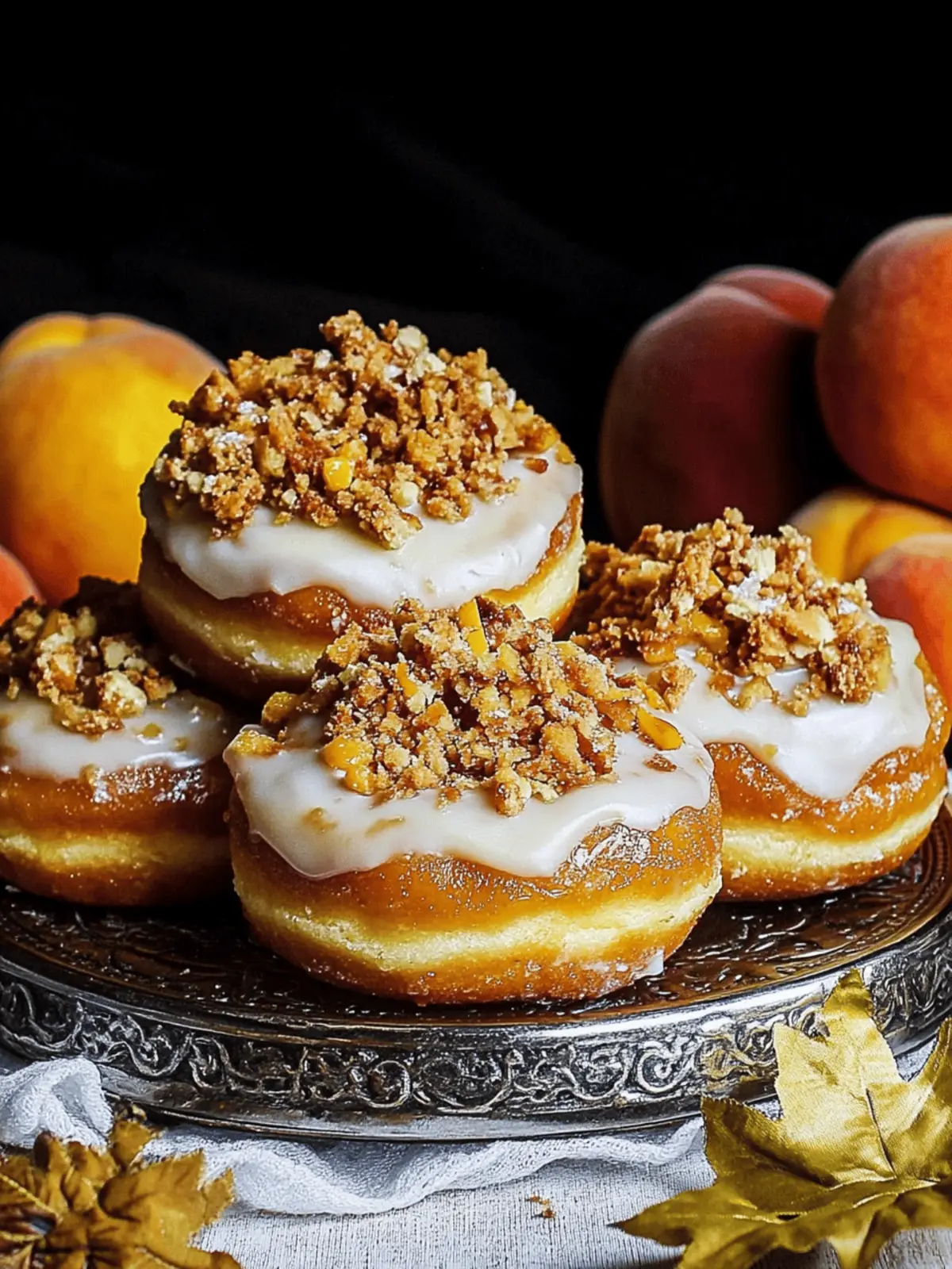 Peach Crisp Filled Doughnuts
