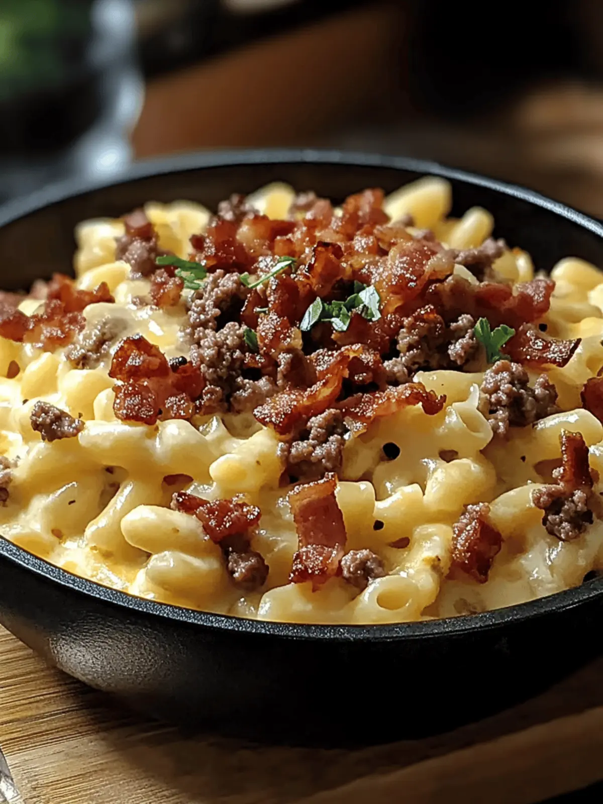 Bacon Cheeseburger Alfredo Pasta