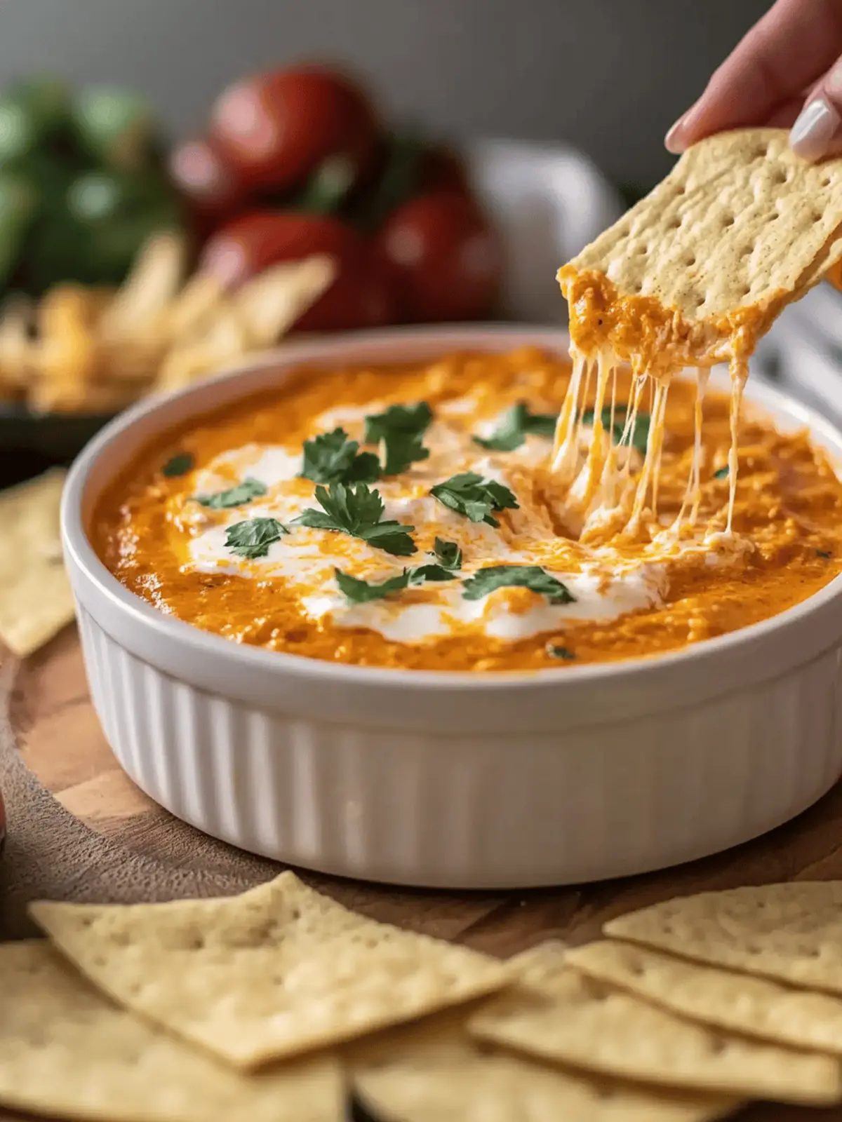 Creamiest Buffalo Chicken Dip
