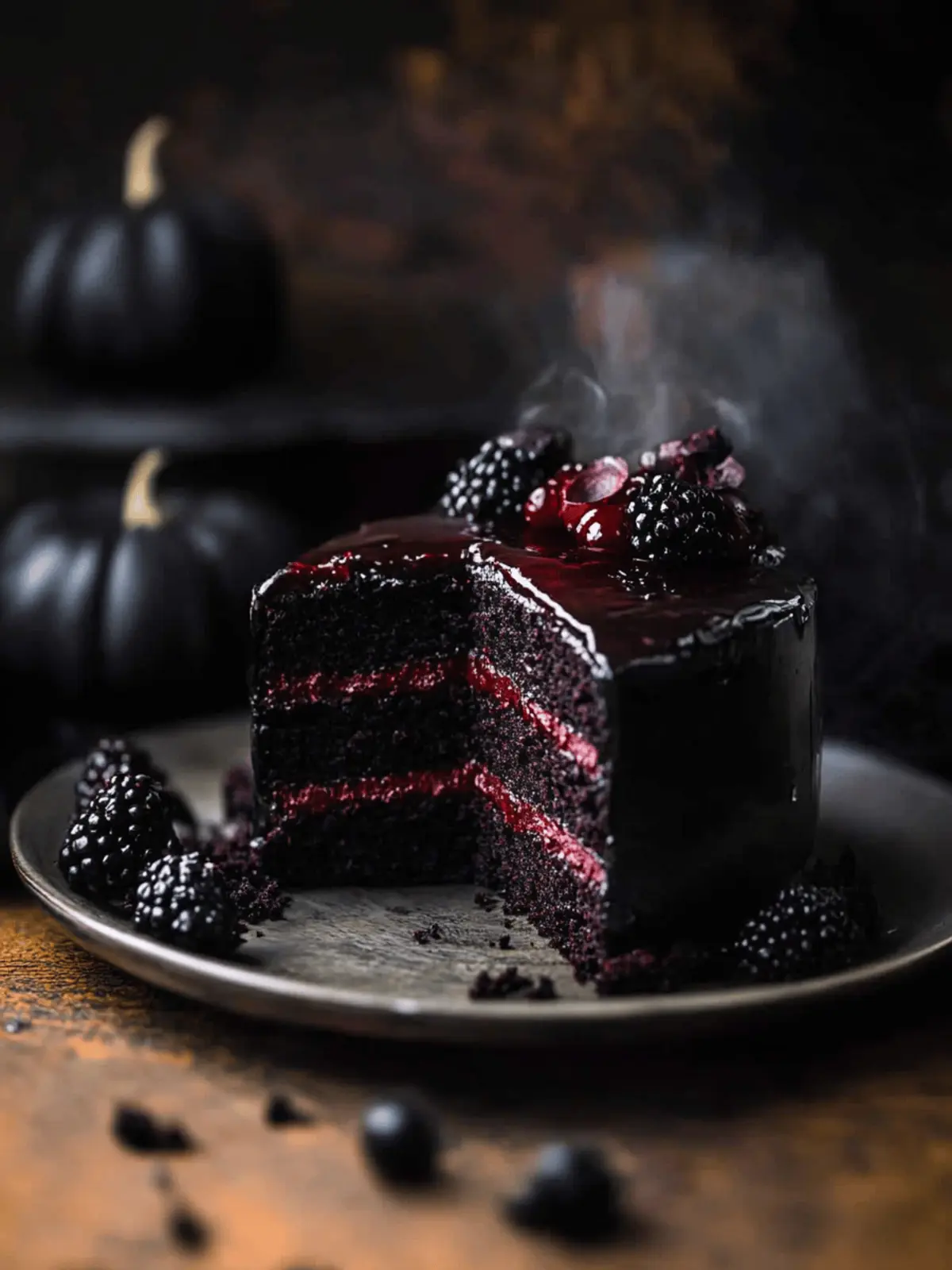 Black Velvet Halloween Cake