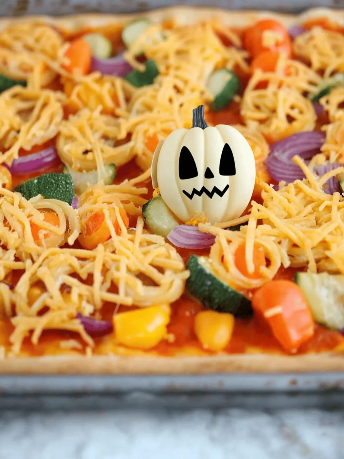 Halloween Veggie Pizza