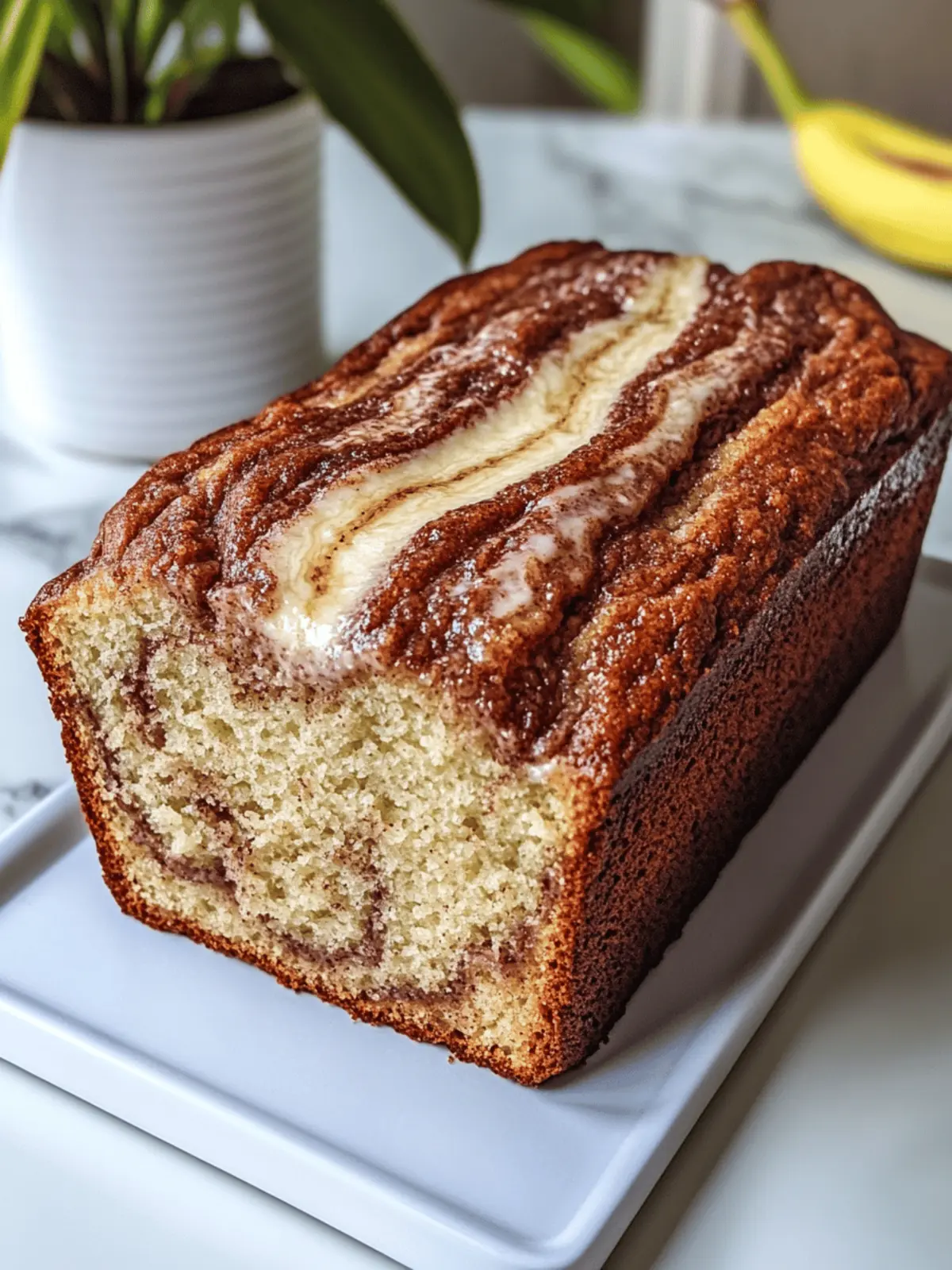 Cream Cheese Cinnamon Swirl Banana Bread