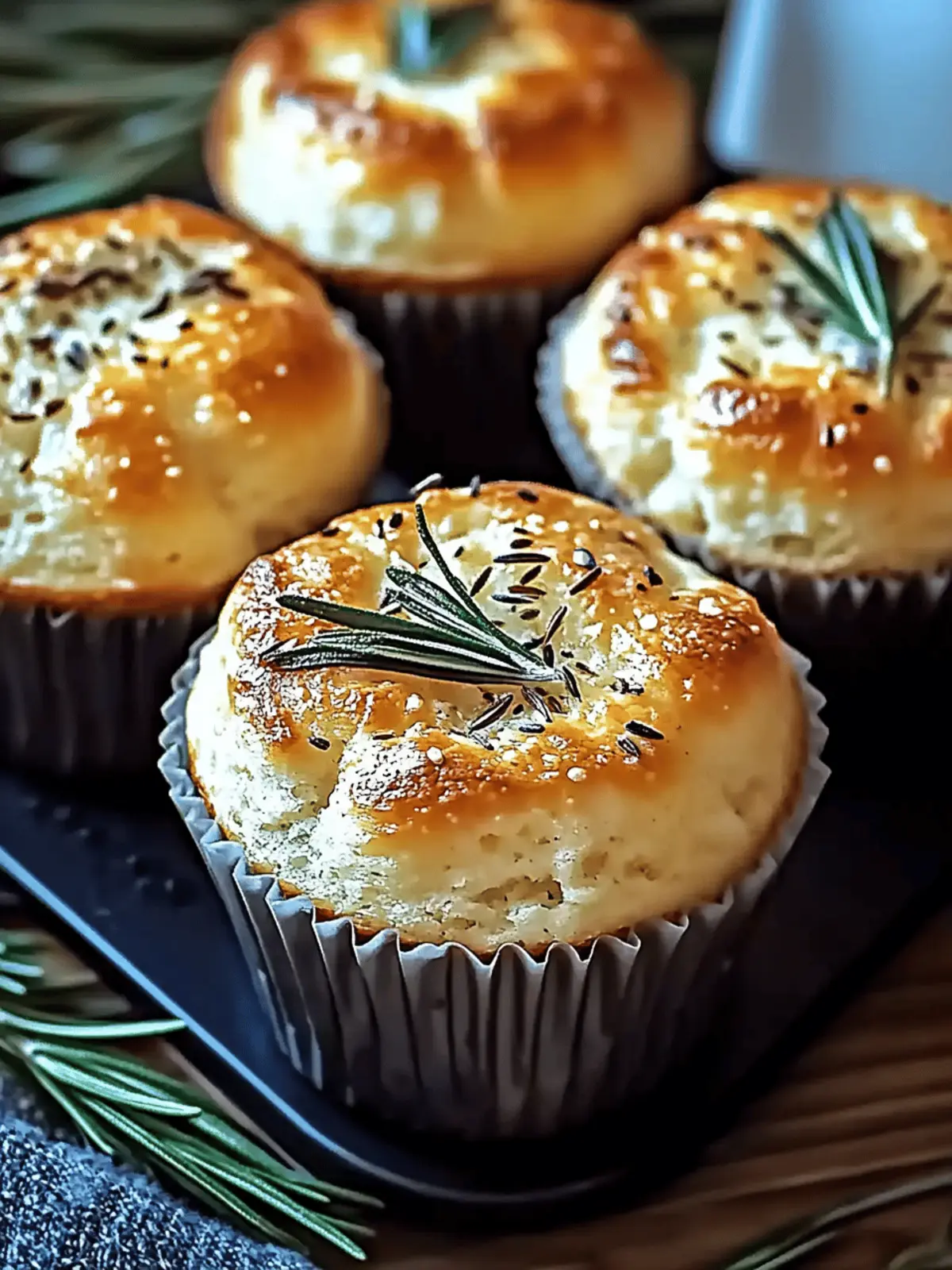 Garlic Rosemary Focaccia Muffins