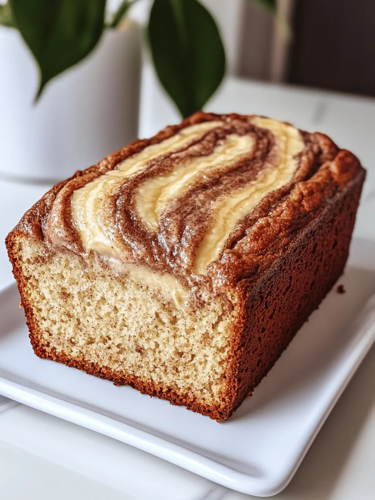 Cream Cheese Cinnamon Swirl Banana Bread