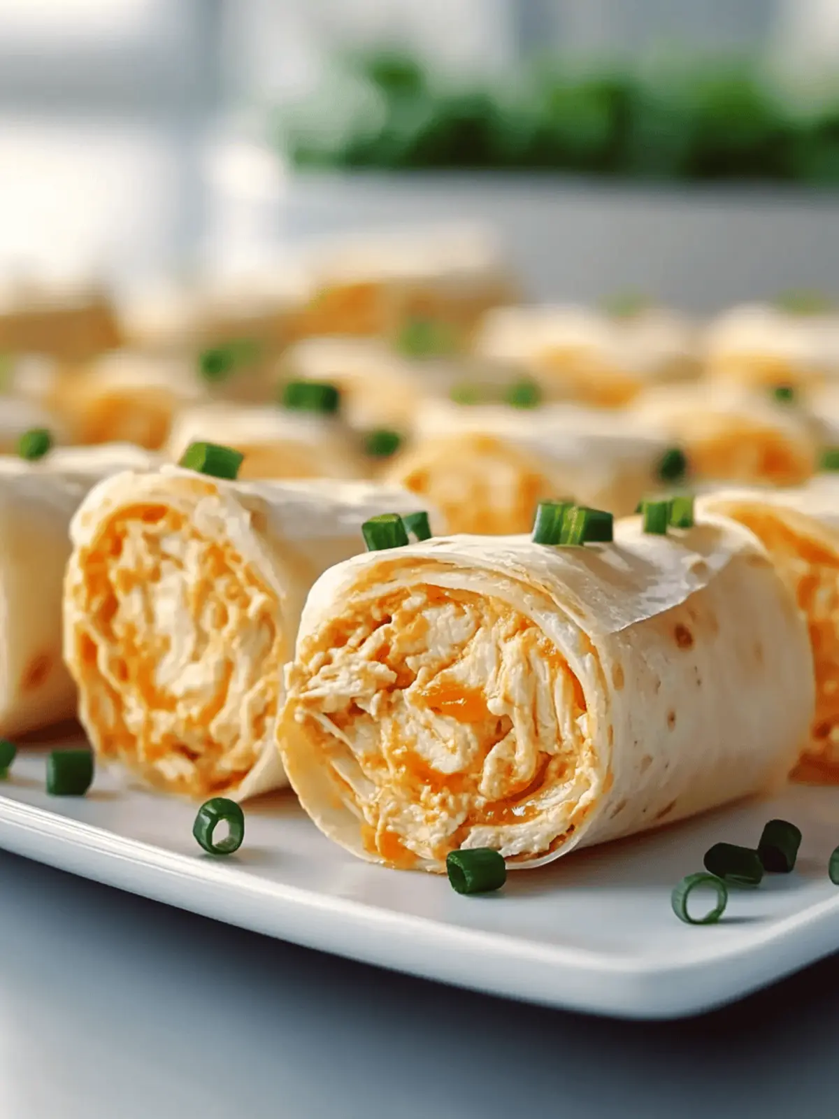 Buffalo Chicken Dip Roll-Ups