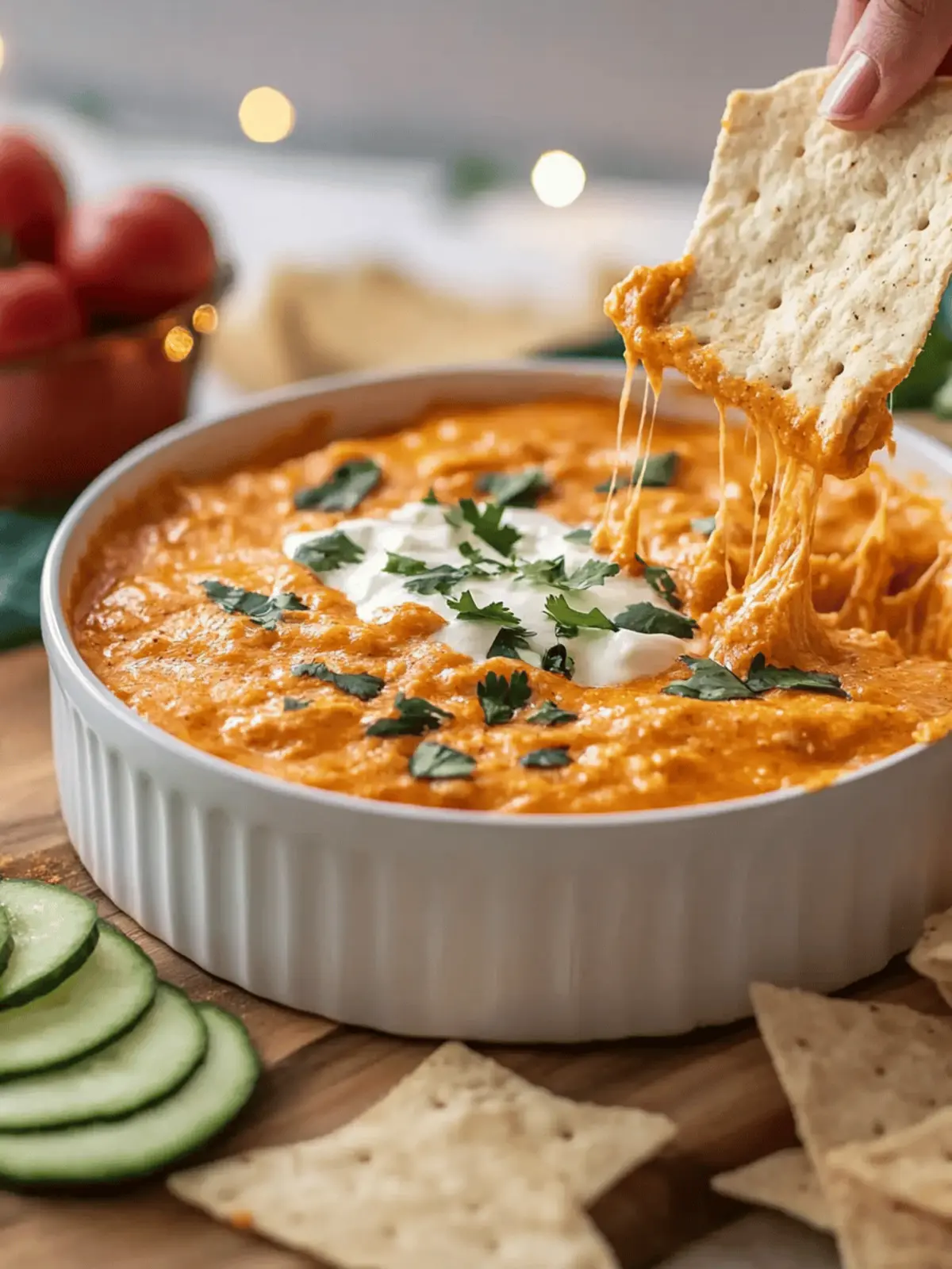 Creamiest Buffalo Chicken Dip