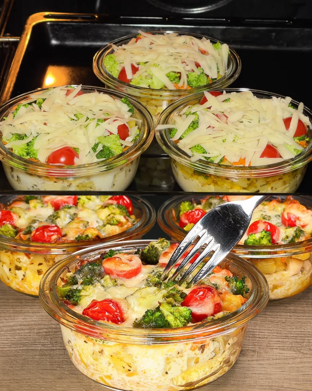 Baked Chicken and Vegetable Casserole with Cream and Cheese