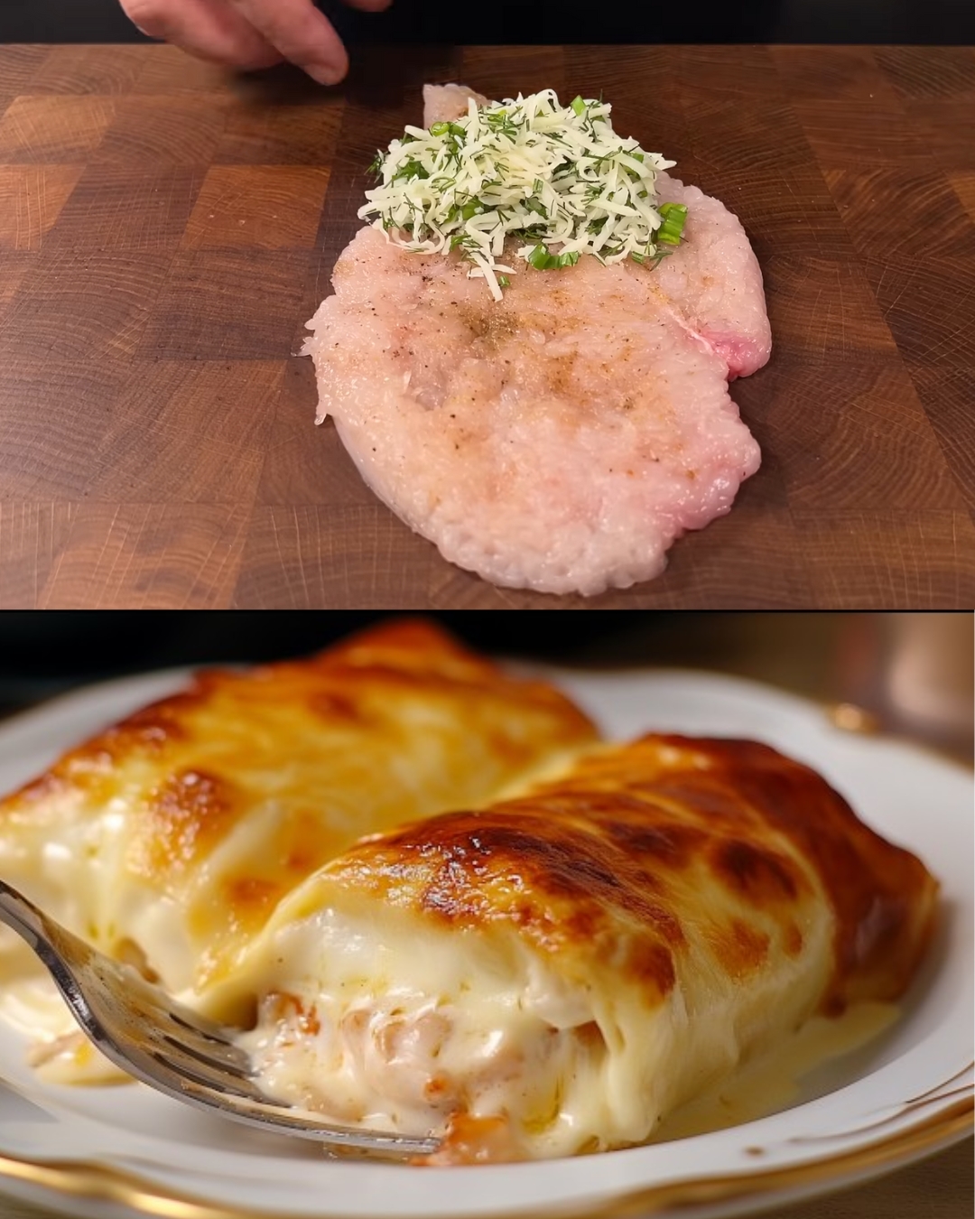 Cheesy Herb Baked Chicken with Rice Pilaf and Tomato Cream Garnish