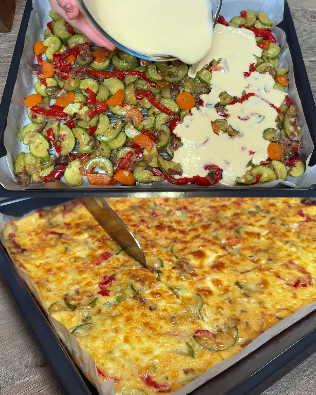 Vegetable Bake with Creamy Garlic Sauce