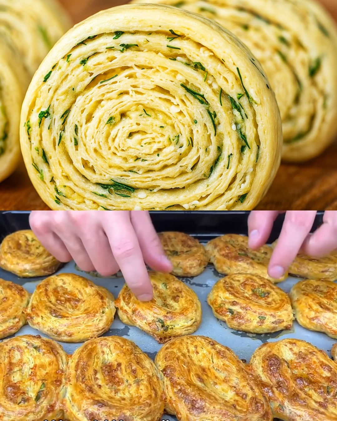 The Fluffiest Old-Fashioned Puff Pastry with Cheese and Greens Filling