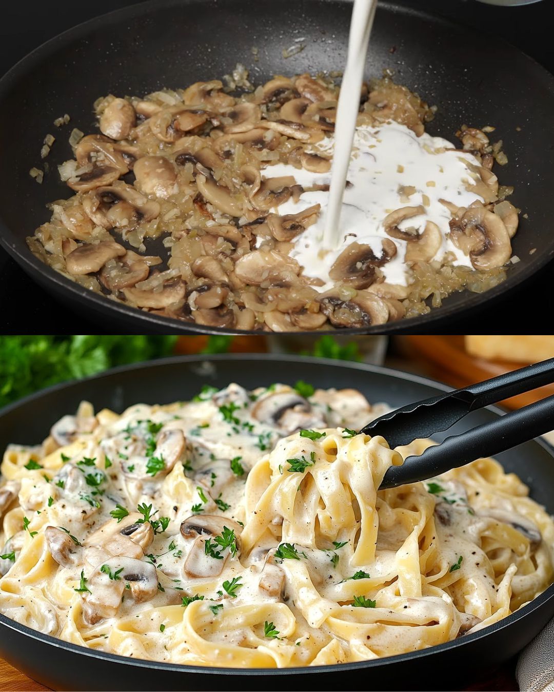 Creamy Chicken and Mushroom Fettuccine